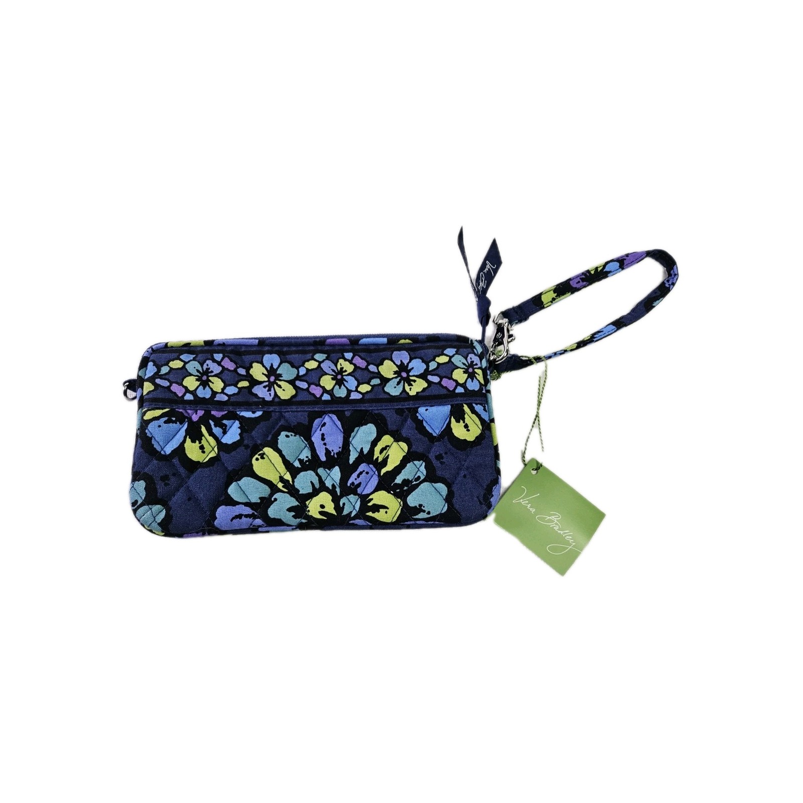 Vera Bradley Indigo Pop Wristlet Wallet Credit Card Zipper Top Blue New 7.75×4.5