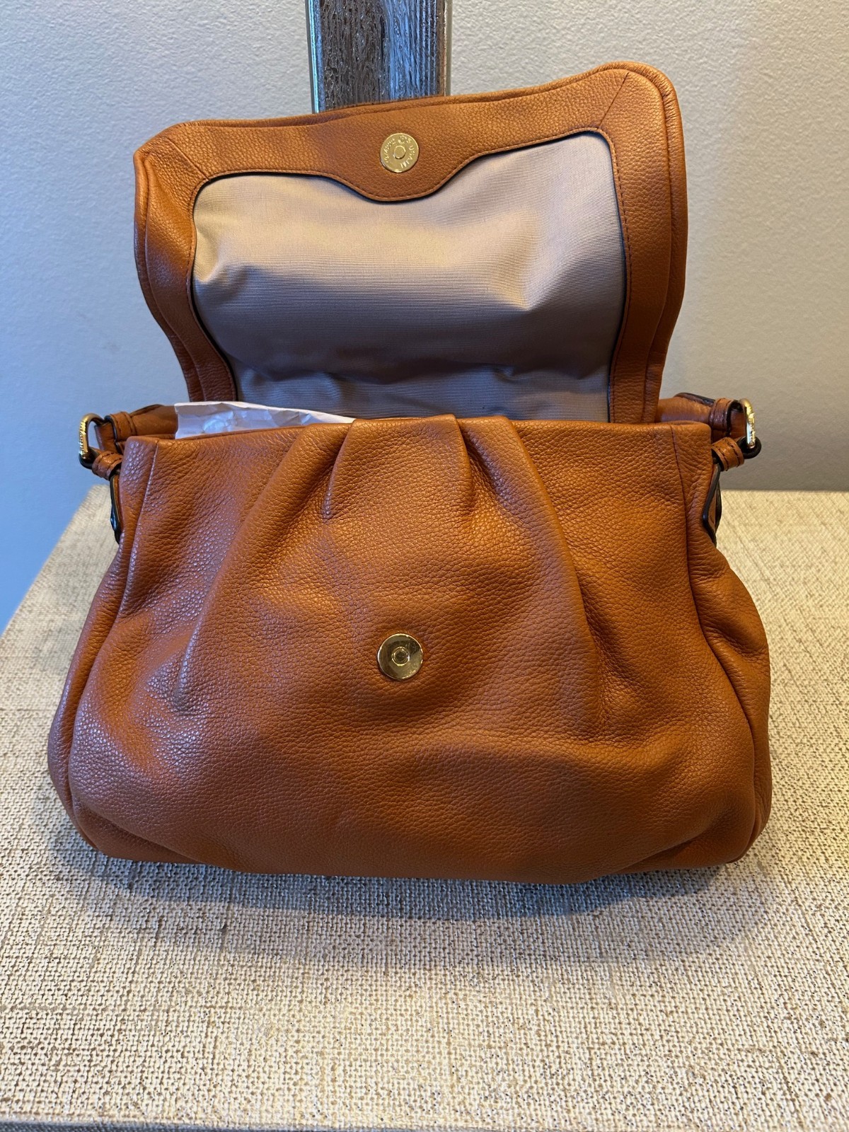 Marc Jacobs New York Orange Leather Satchel Shiny Classic Q Lil Ukita