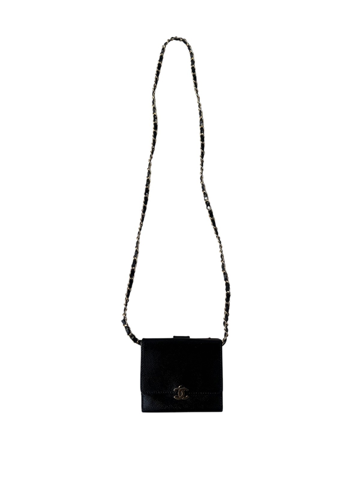 chanel wallet on chain caviar black