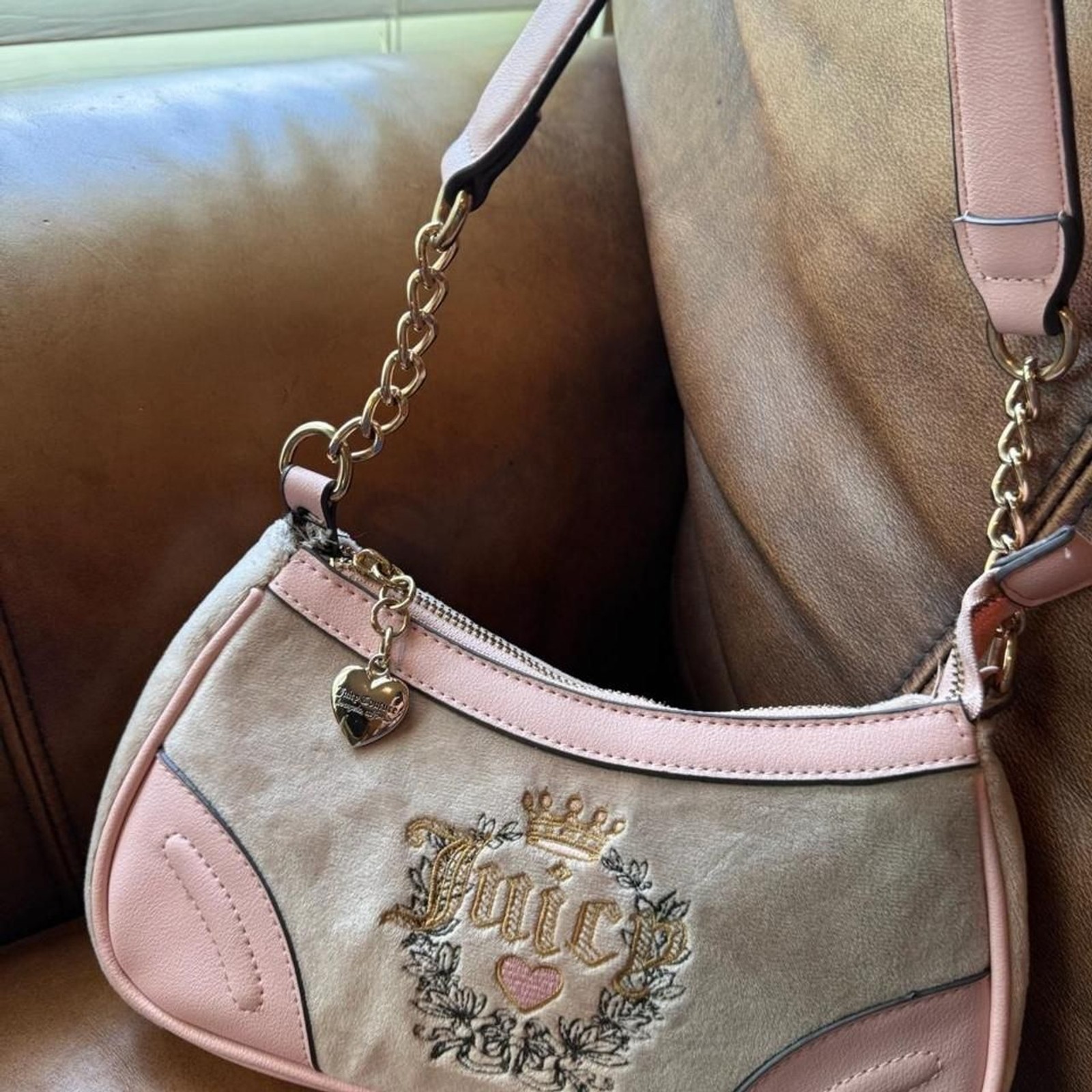 Juicy-couture Pink and Brown Heritage Bag