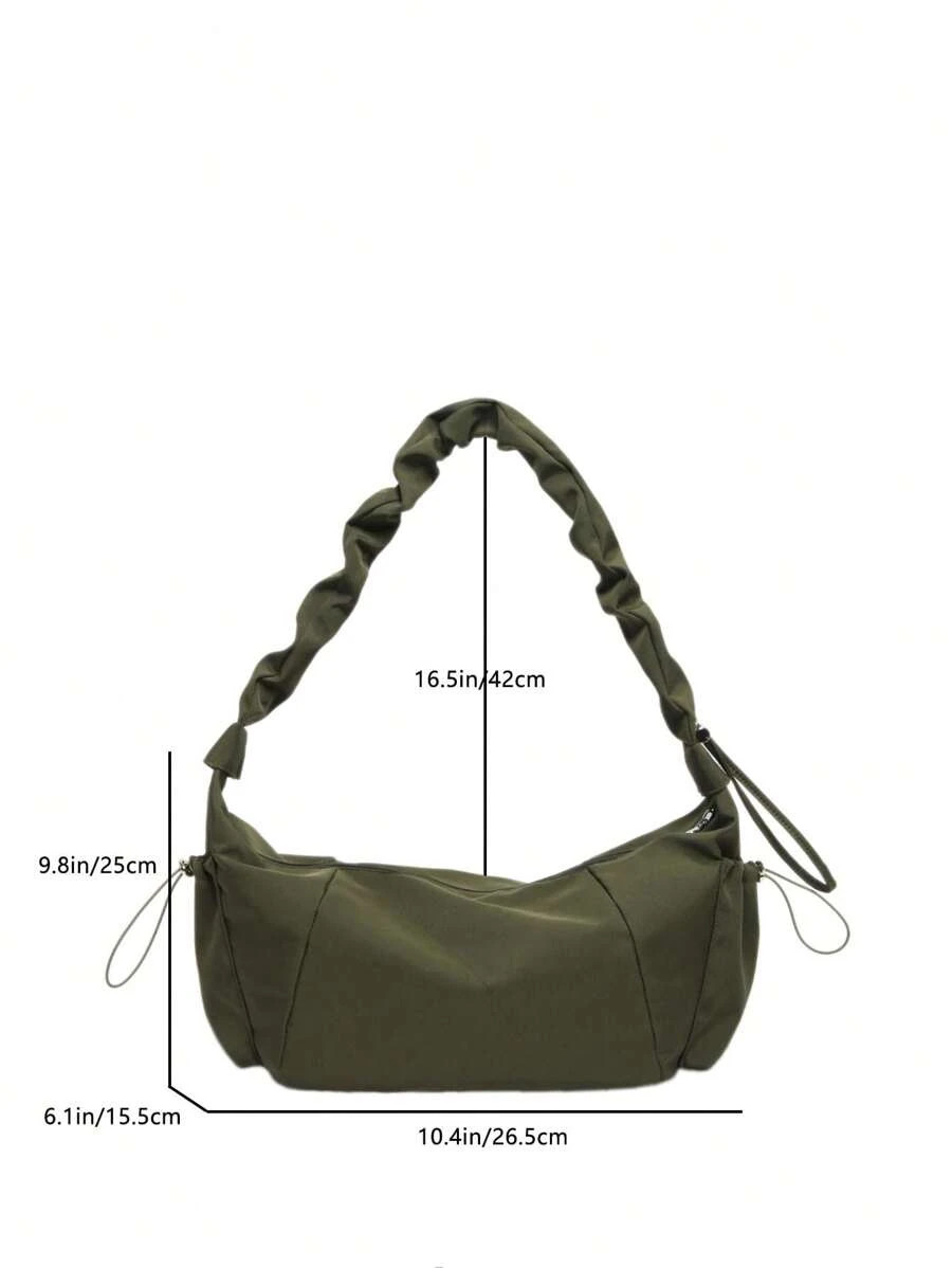 Nylon Dumpling Crossbody Bag Slouchy Hobo Shoulder Purse Ruched Drawstring