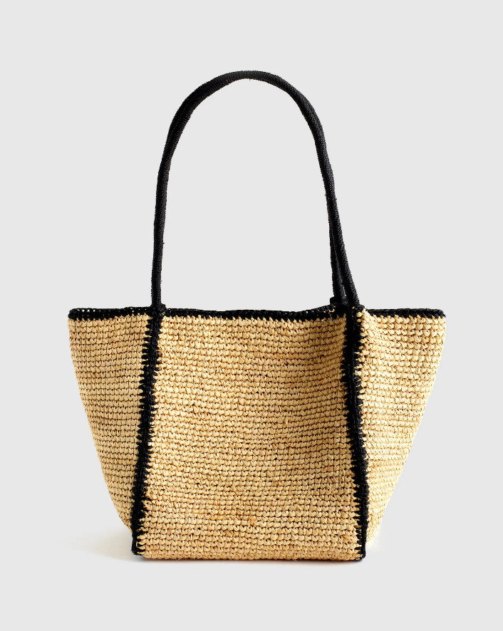 Madewell The Lexington Small Tote in Raffia Natural Multi New