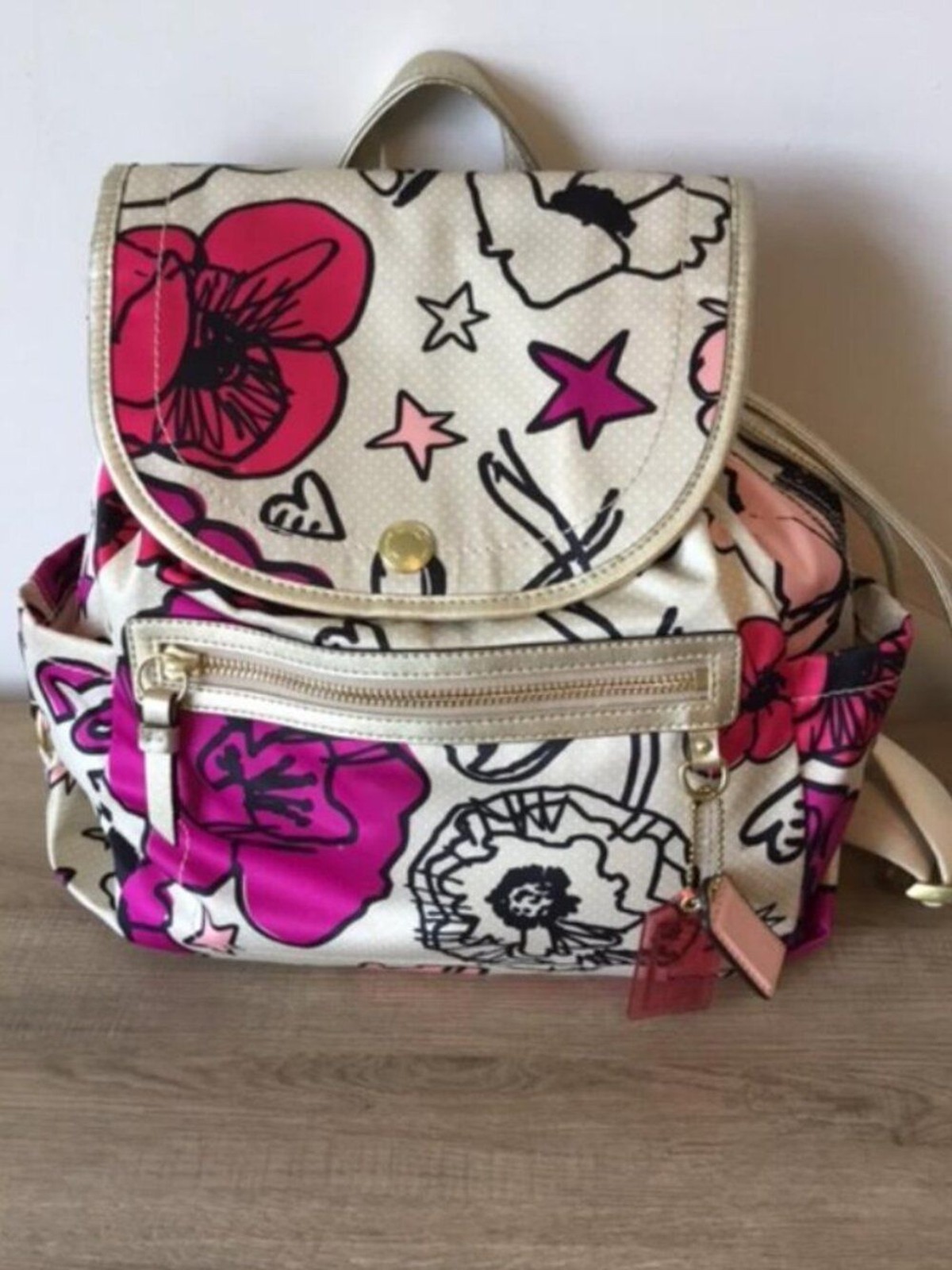 Coach Kyra Floral Poppy F19284 Backpack Handbag Purse and Wristlet w/Hangtags
