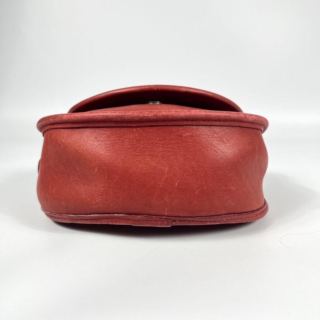 Old COACH Vintage Leather Saddle Bag Red