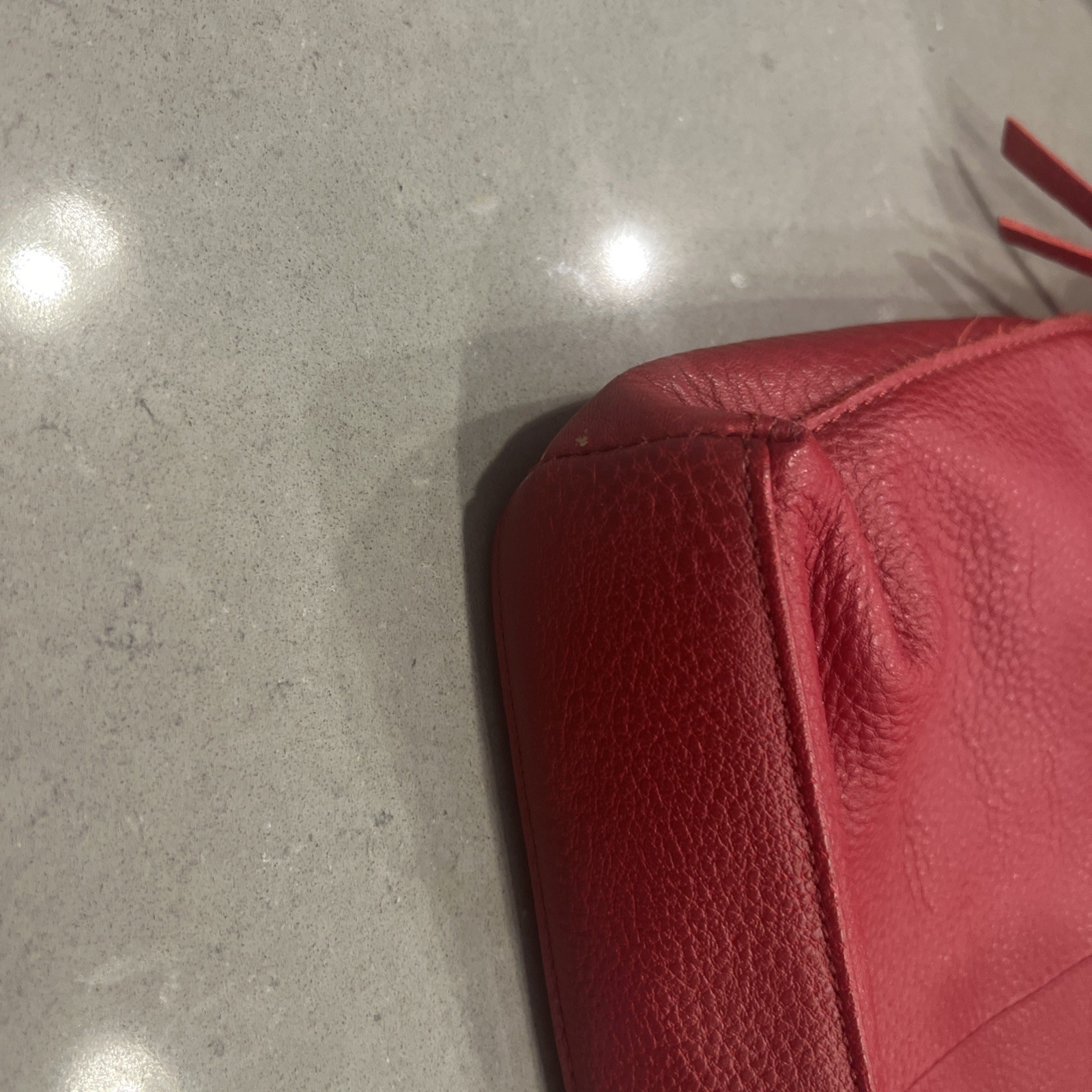 The Sak Red Pebbled Leather Crossbody Bag Purse