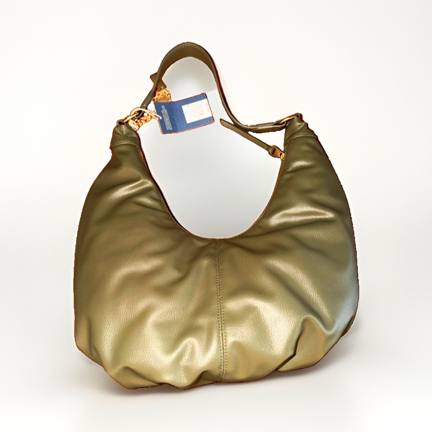 Universal Thread Green Crescent Hobo Shoulder Bag Gold Chain Charm Zip Closure