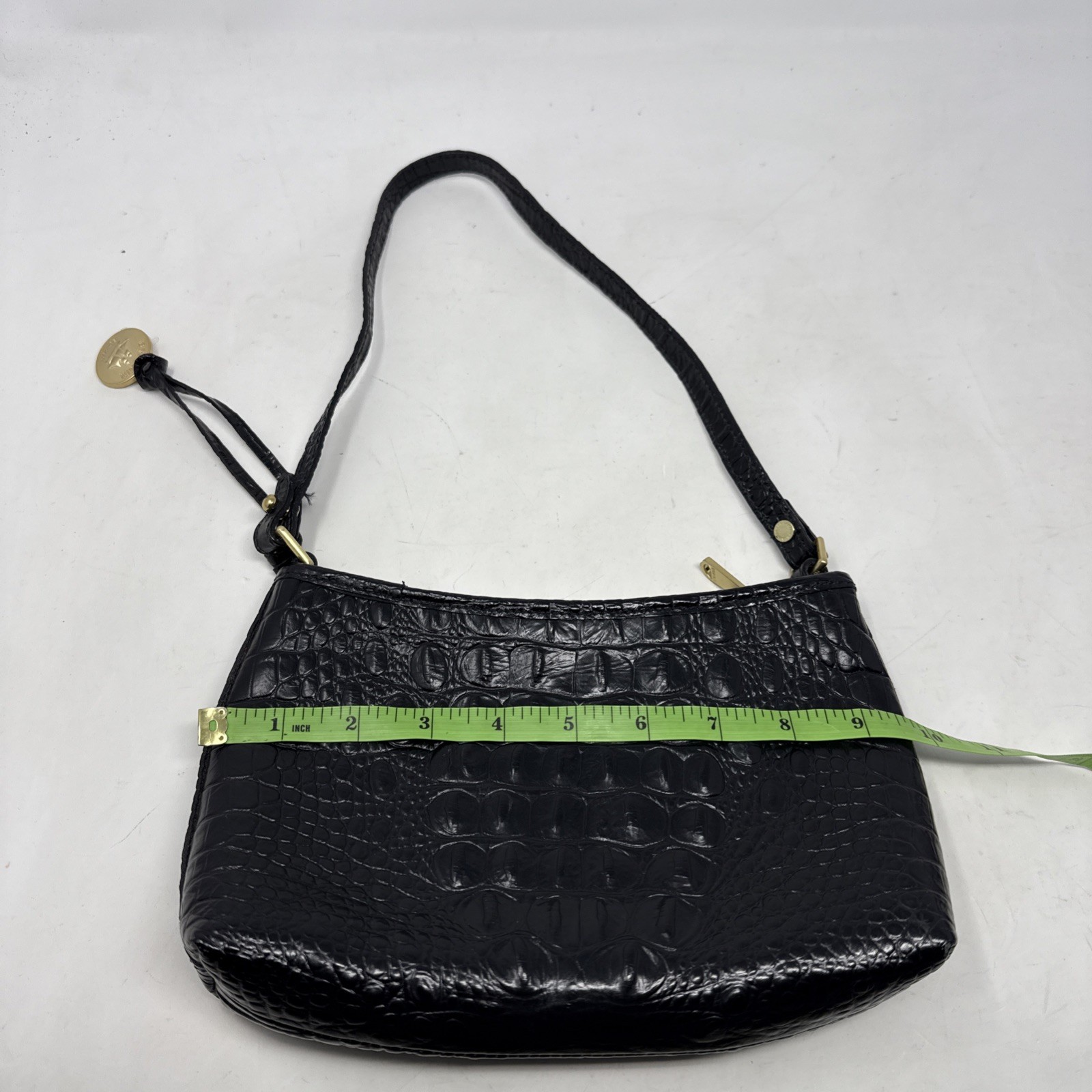 Brahmin Mini Anytime Small Shoulder Bag Black Croc Leather Melbourne