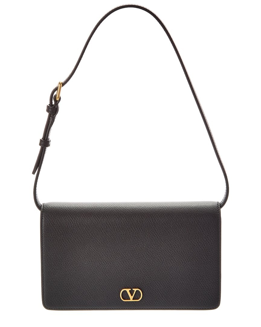 Valentino Vlogo Signature Mini Leather Shoulder Bag Women’s Black