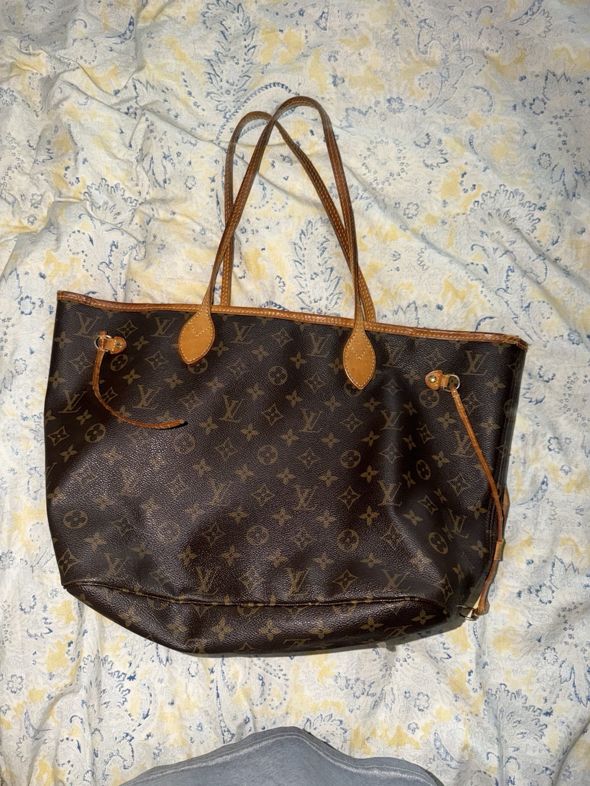 Louis Vuitton Neverfull MM Monogram Brown Tote w/ Interior Zip Pocket, Receipt