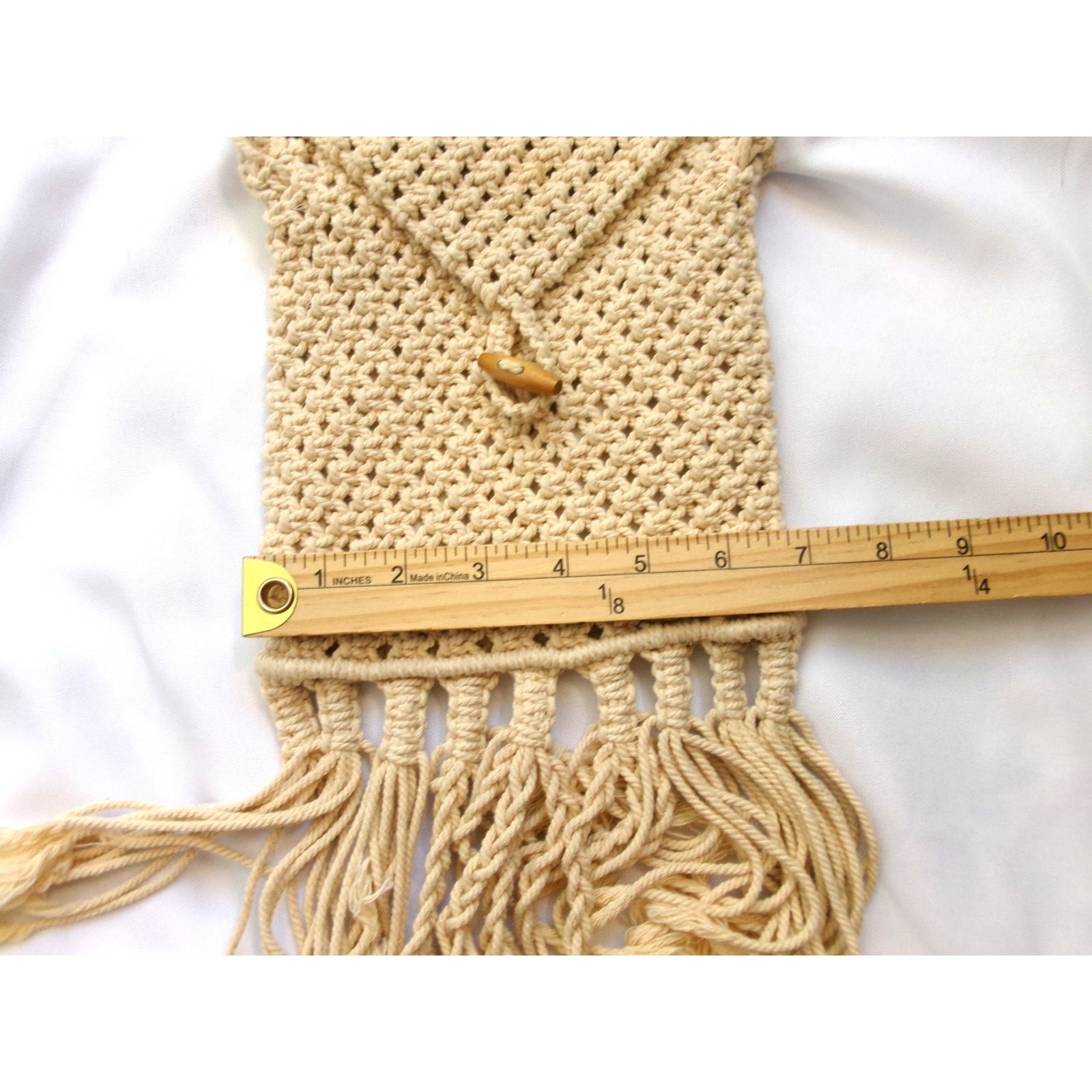 Boho Macrame Fringe Crossbody Bag Crochet Woven Festival Shoulder Purse