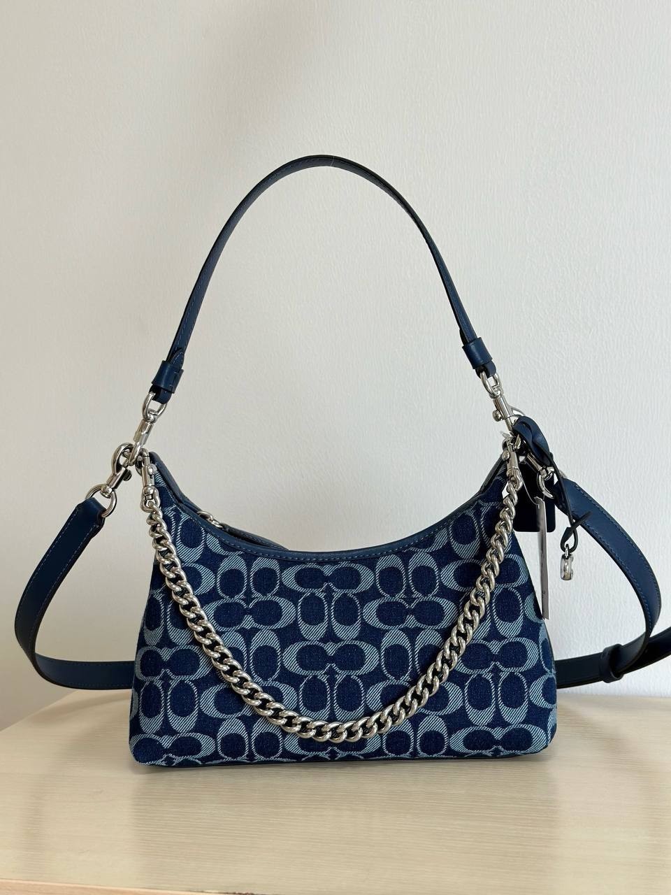 COACH CAM27 Juliet Shoulder Bag In Signature Denim Deep BlueOutlet new