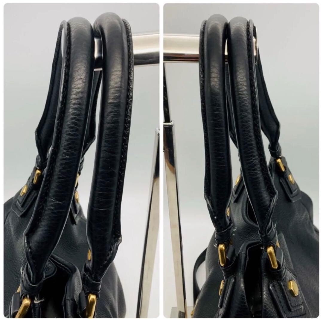 Marc Jacobs Marc by Jacobs Black Leather 2 Way Tote Bag Q Baby Groove Y2K