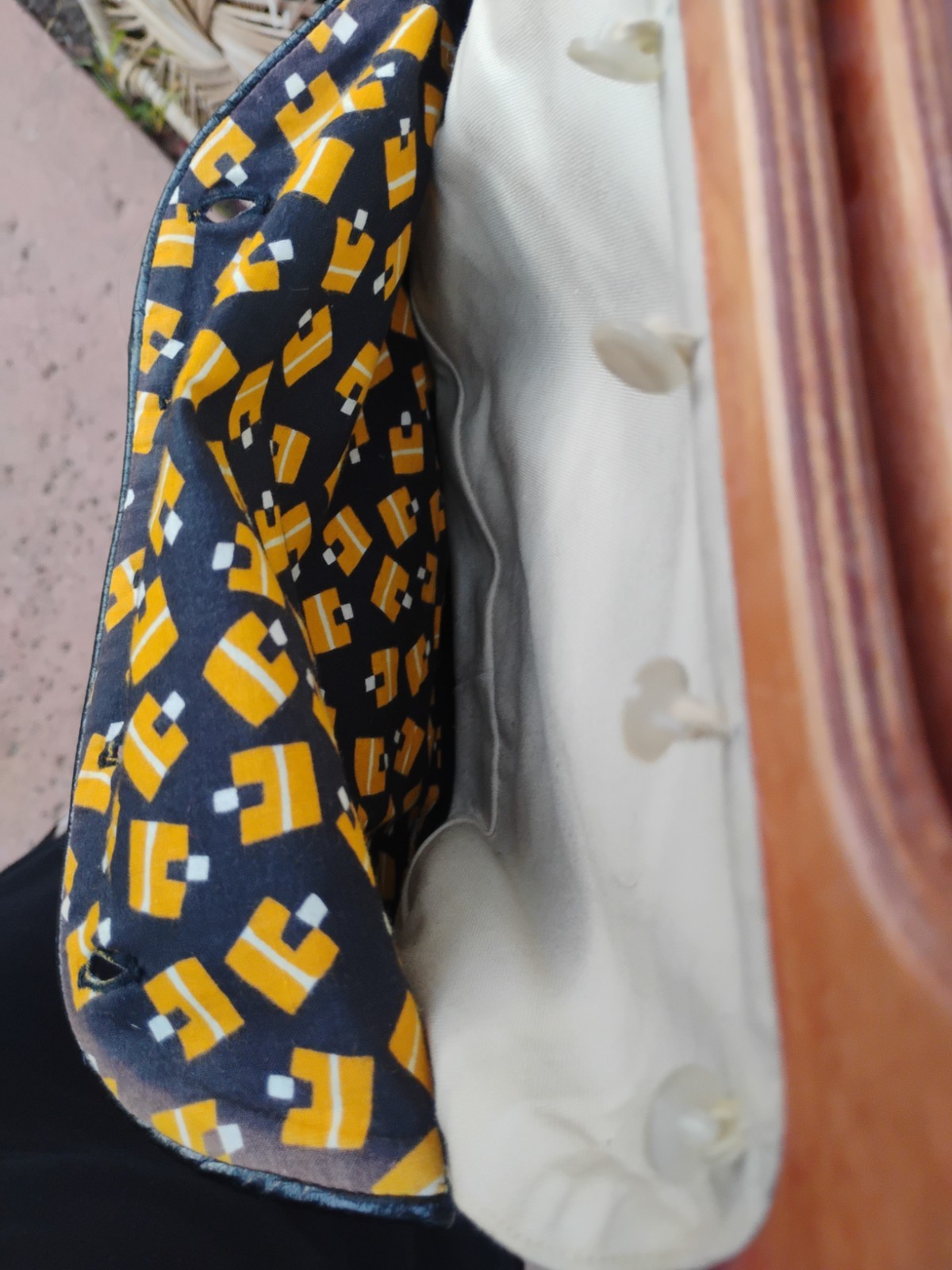 Reversible Pleather Austin ‘Monogram Shop’ Wooden Handled Purse
