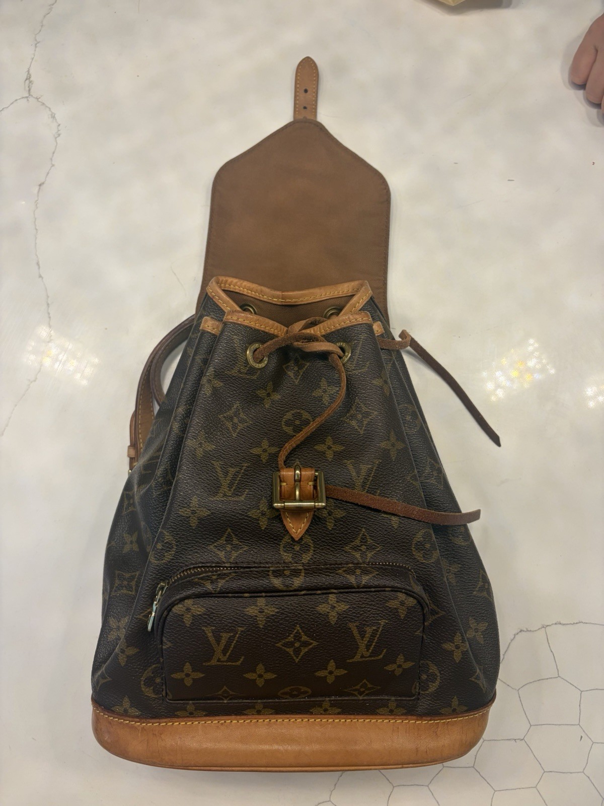 Authentic Louis Vuitton Montsouris MM Monogram Canvas Backpack | Authenticated