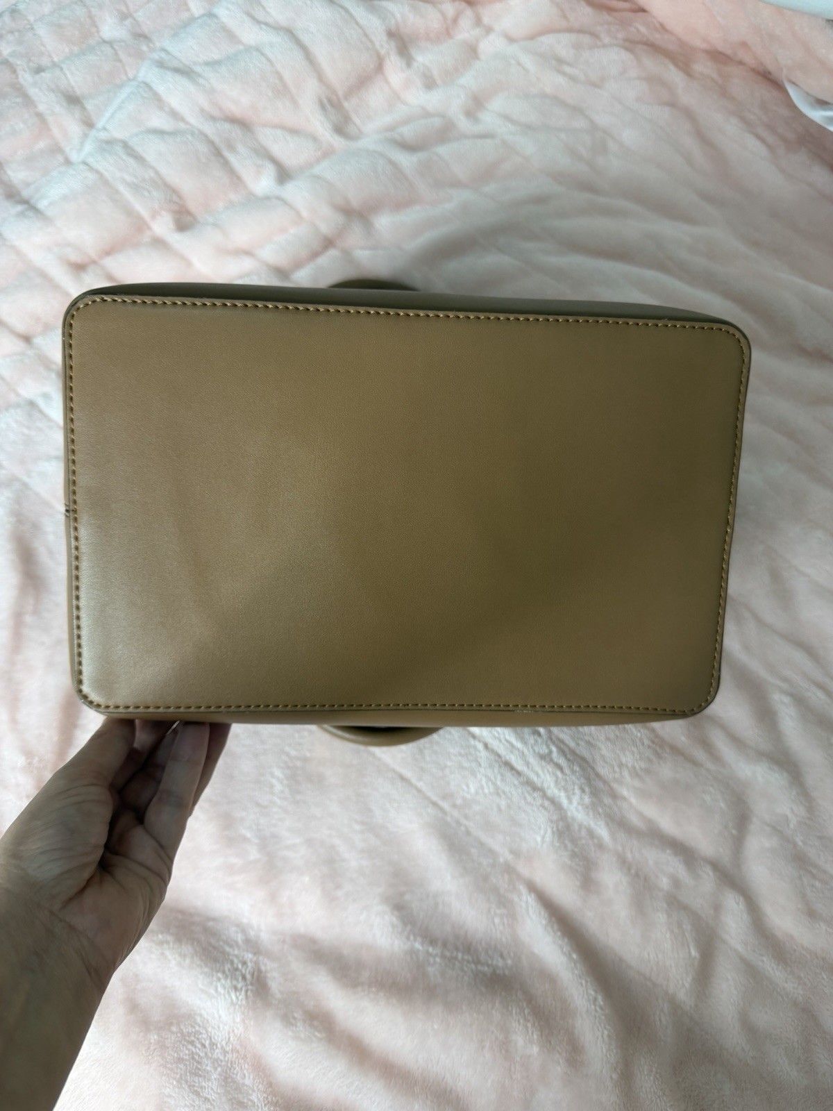 Calvin Klein Brown/Tan Monogram Satchel Top Handle Zip w/ Detachable Strap
