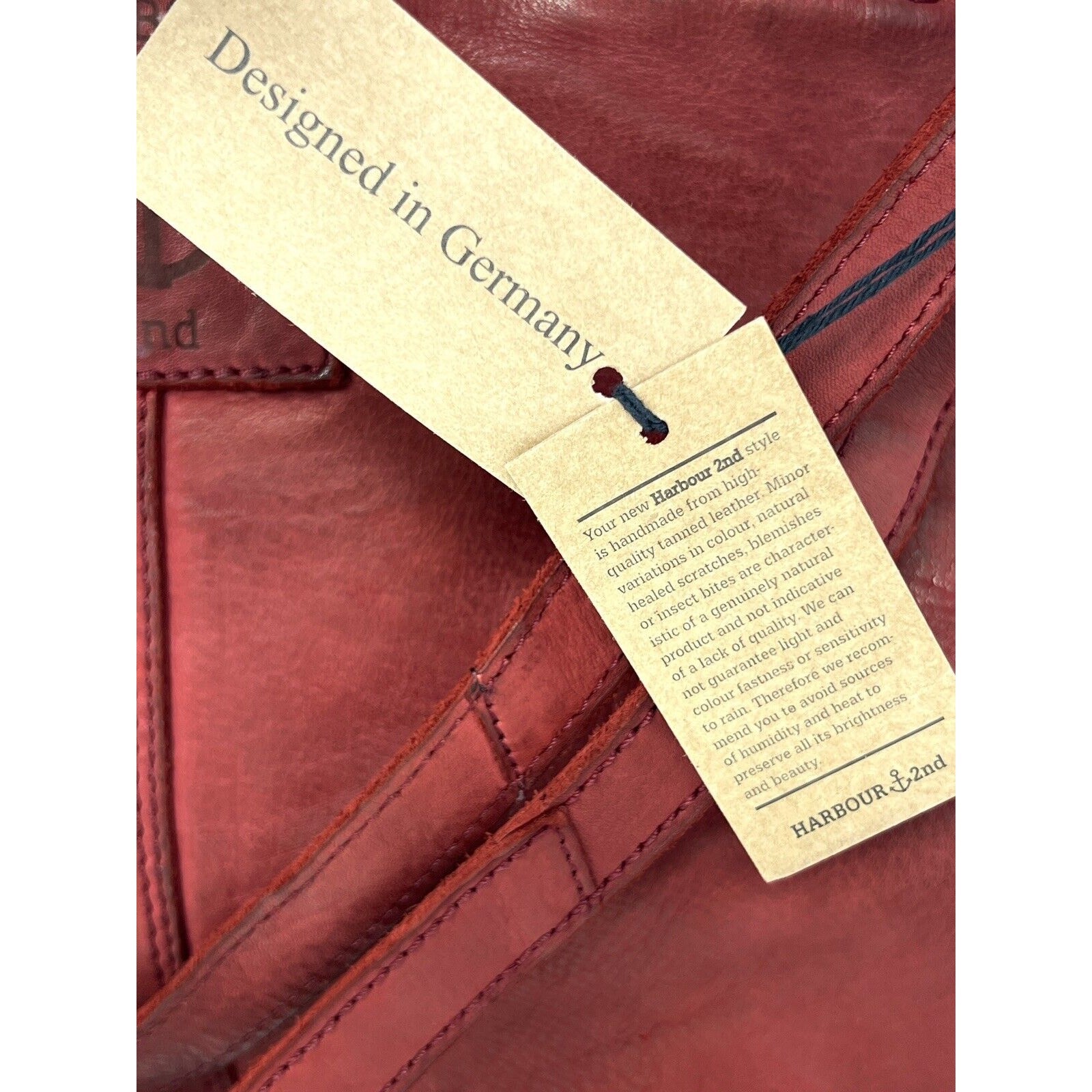 Harbour 2nd Vera Leather Crossbody Shoulder Bag Purse Flat Square Chili RED NWT