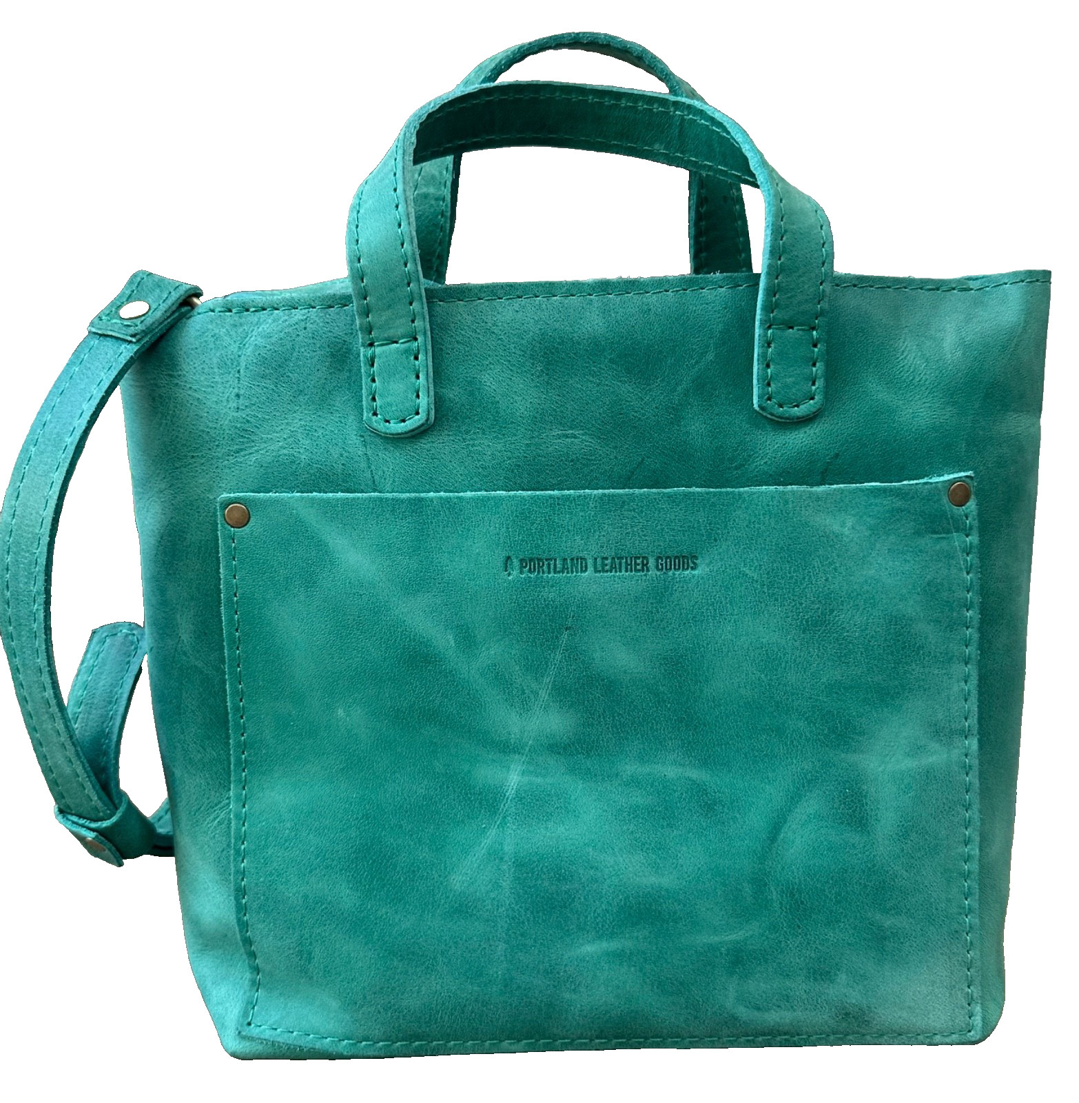 New Surf Portland Leather Goods Mini Crossbody Tote Zipper