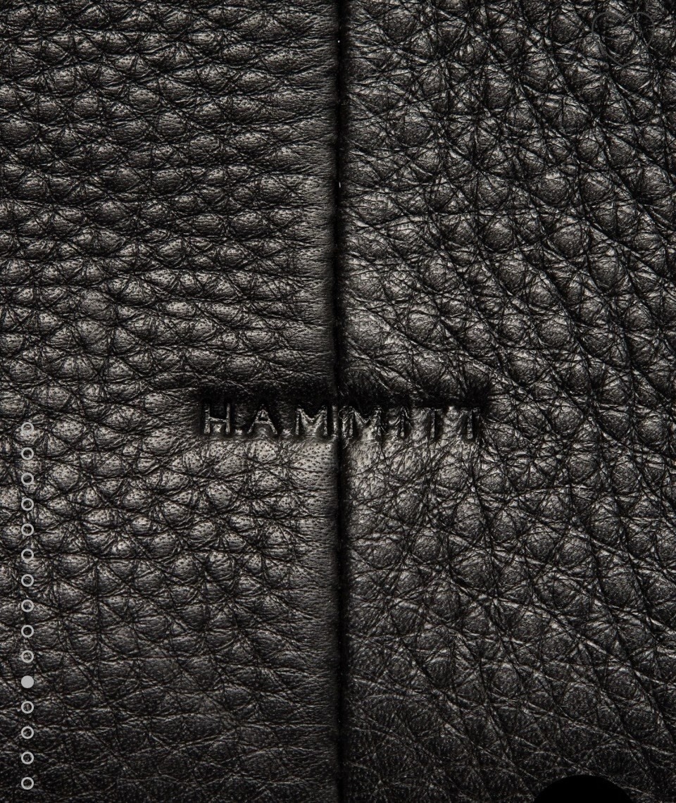 Hammitt Tim Medium Leather Hobo Handbag Black/Brushed Gold