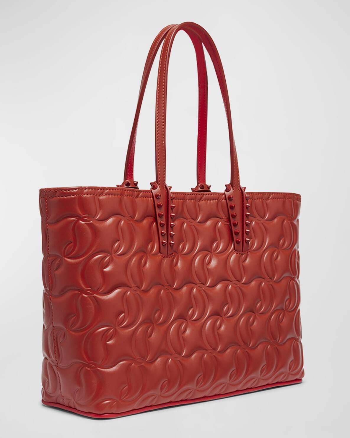 CHRISTIAN LOUBOUTIN Cabata Small Tote Shopper in CL Embossed Nappa Leather
