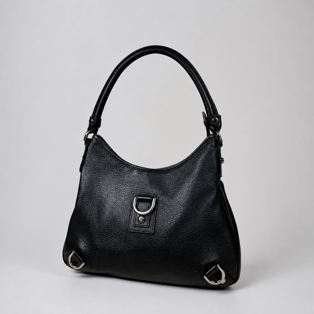 Gucci Abby One Shoulder Bag Black GG Leather 9.1in x 11.8in x 2.2in