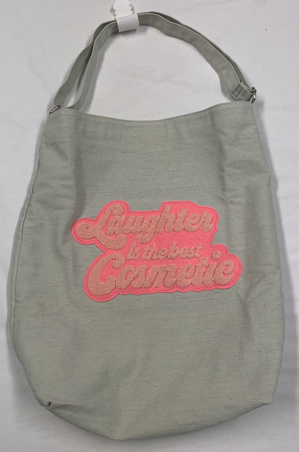 Benefit LAUGHTER IS THE BEST COSMETIC Canvas SHoulder Tote Bag NEW
