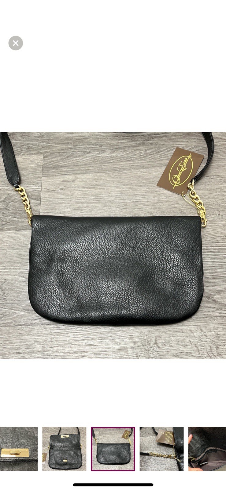 Onna Ehrlich Women’s Pebbled Leather Black Shoulder Bag – NWT