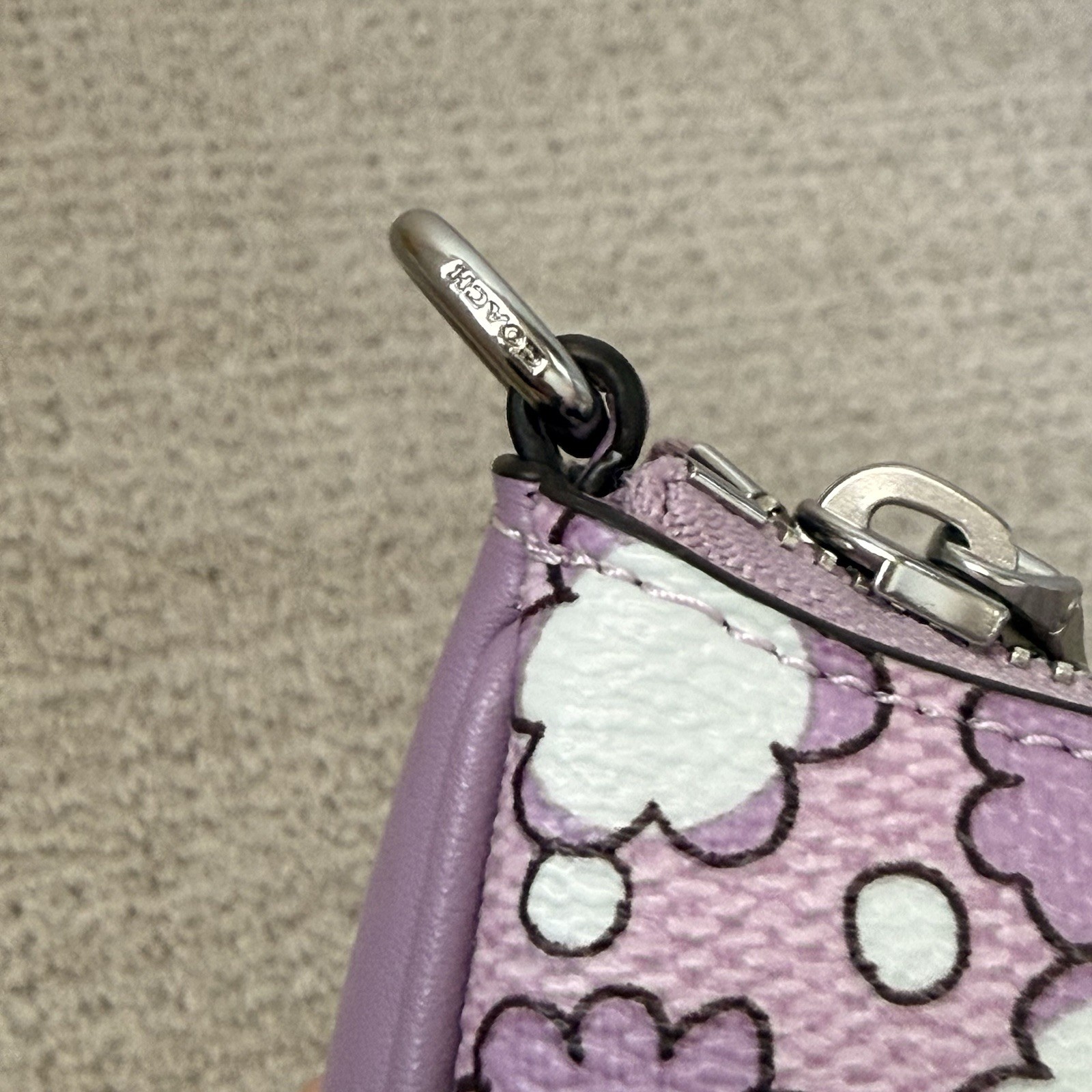 NWT COACH Teri Mini Crossbody Bag w/ Floral Print CBG64 Silver/Lily Multi Violet