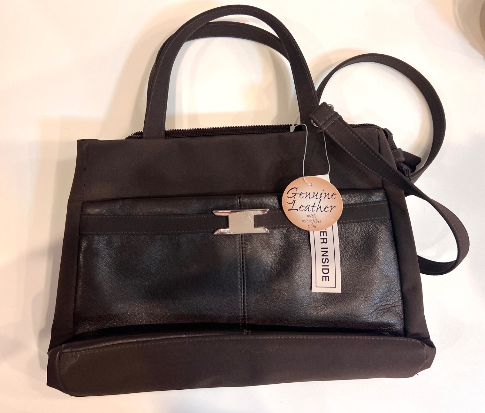 Jaclyn Smith – Genuine Leather – Brown Purse/Handbag – – Brand New With Tags