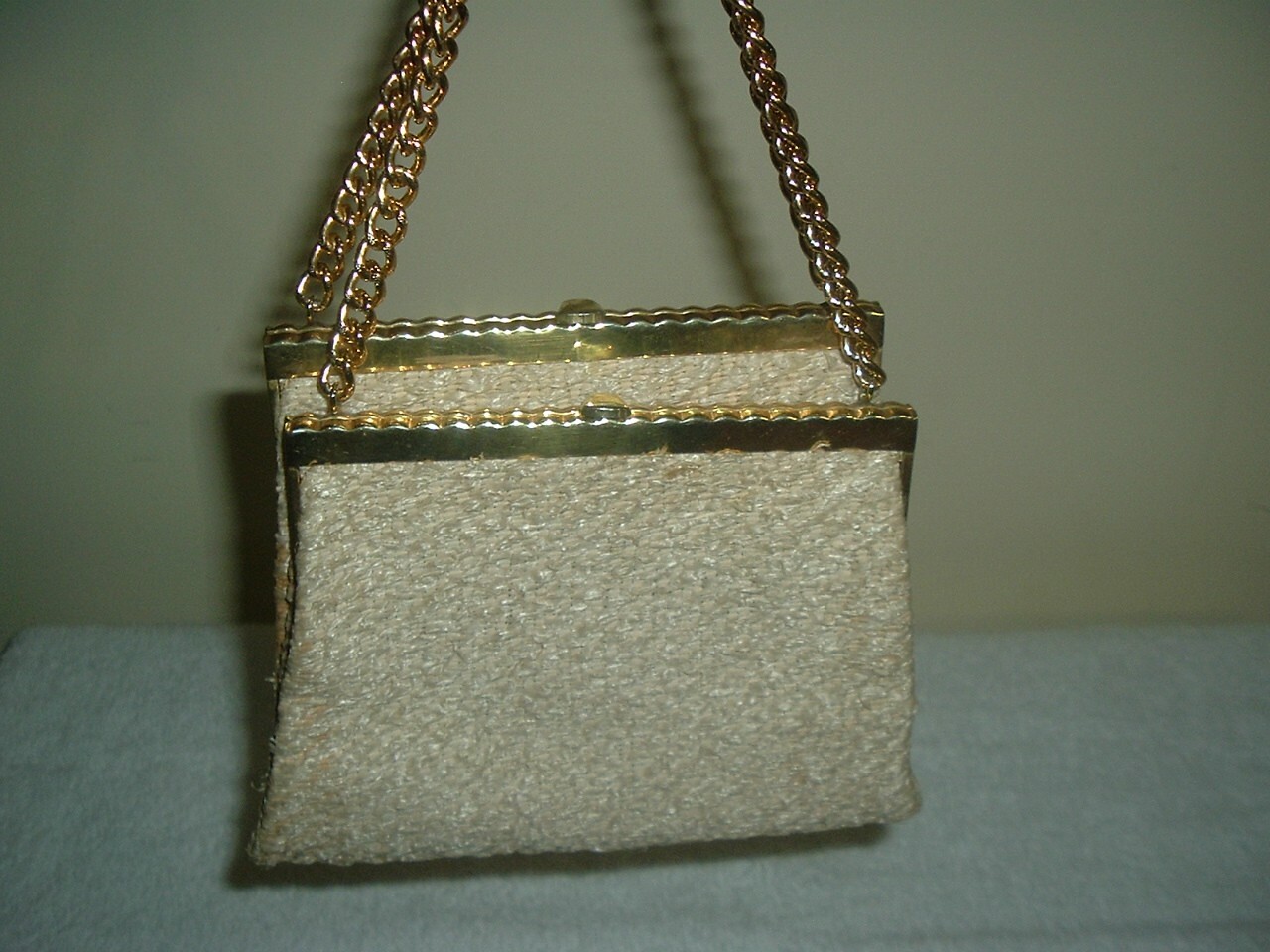 Vintage Tano Evening Bag Woven Straw Gold Tone Accents Madrid Spain