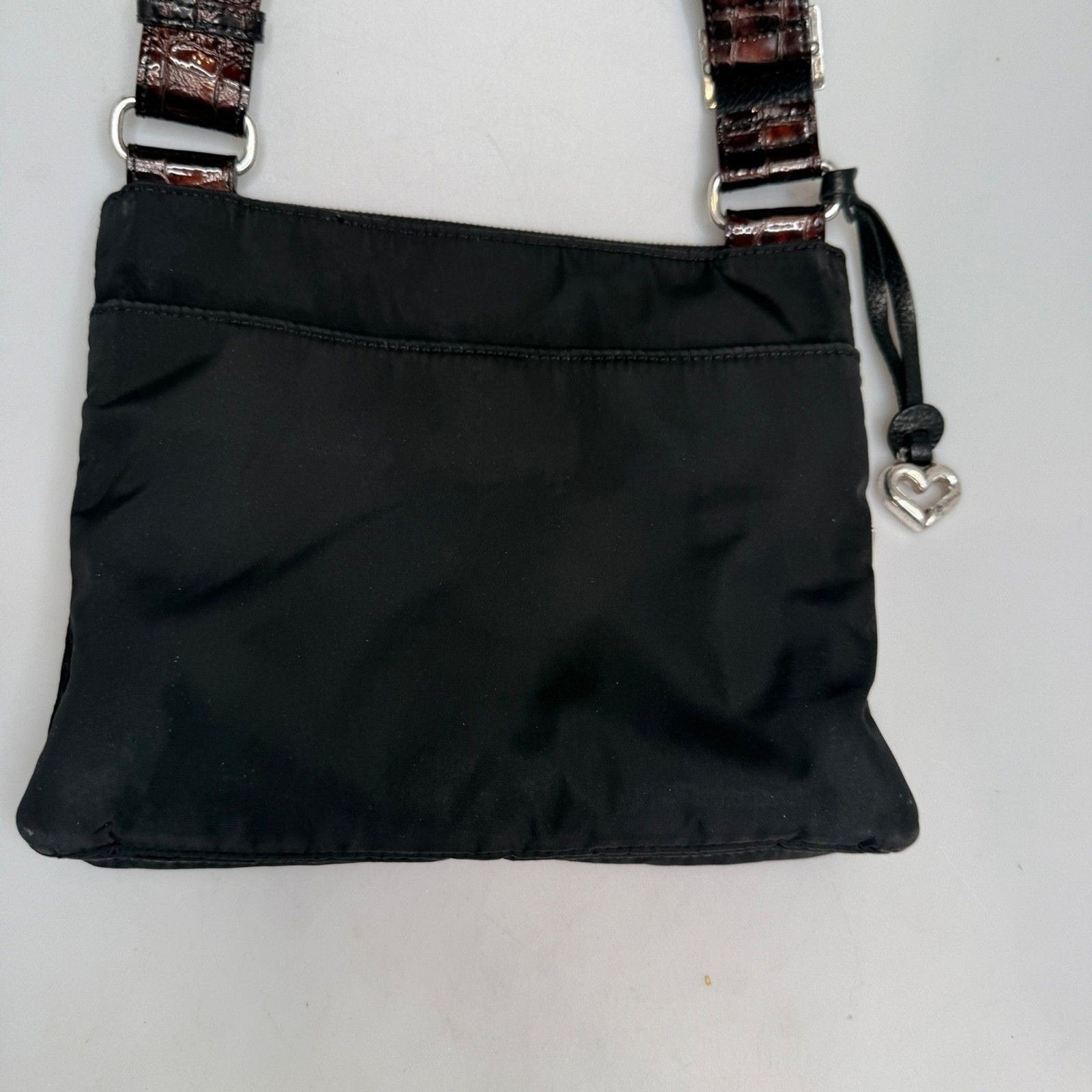 Brighton Brown Leather Alligator Embossed Crossbody Handbag E345145 Vintage