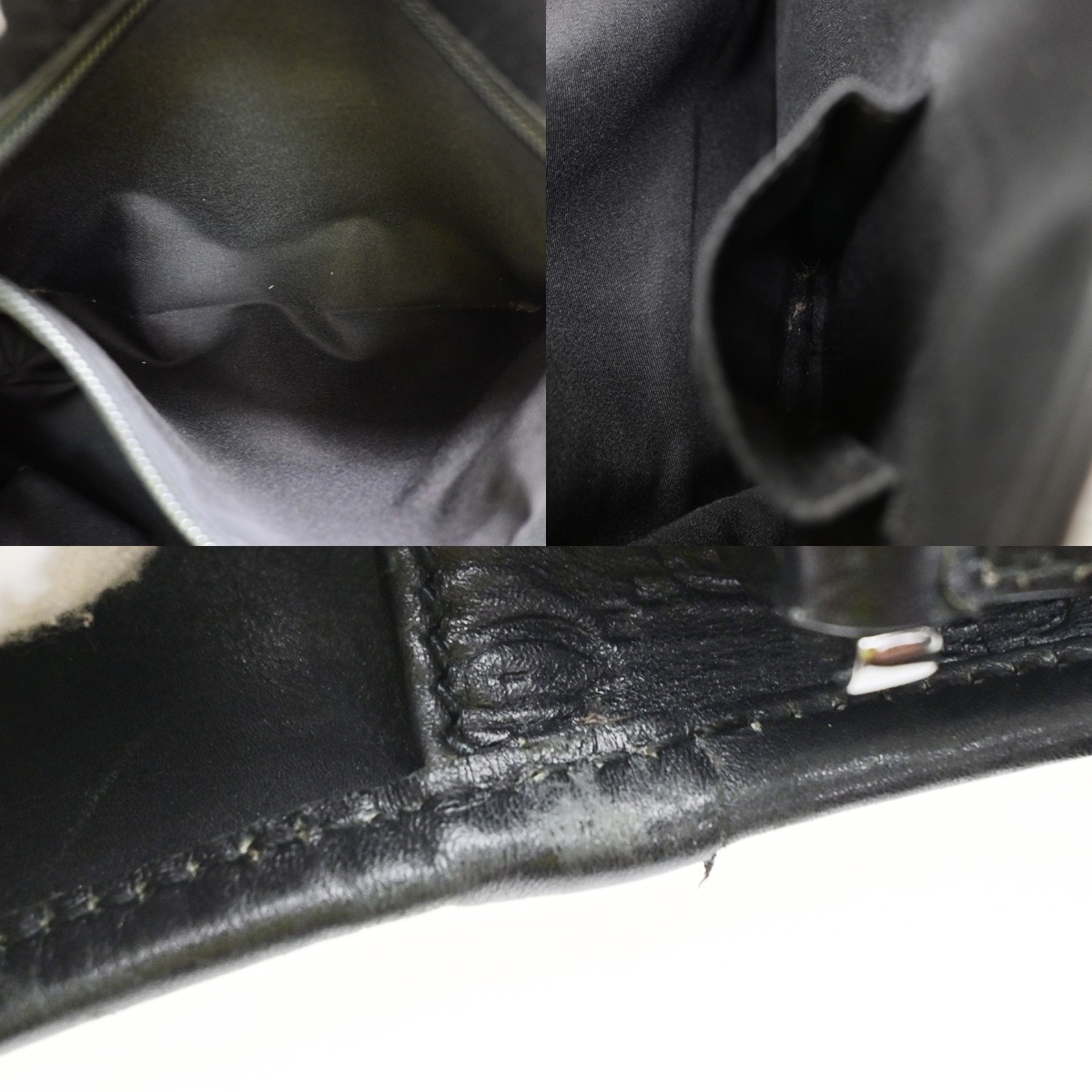 GUCCI GG Pattern Guccissima Shoulder Bag Embossing Leather Black Italy 62SA167