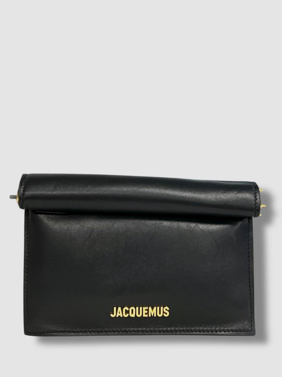 Jacquemus Women’s Black La Petite Pochette Rond Carré Shoulder Clutch Bag.