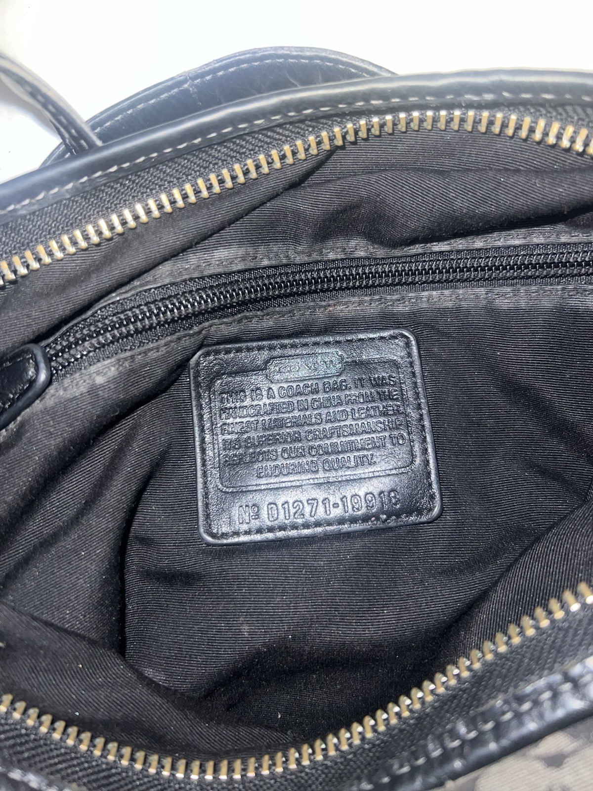 Coach Legacy Black And Gray Signature Stripes Jacquard Duffle Shoulder Bag