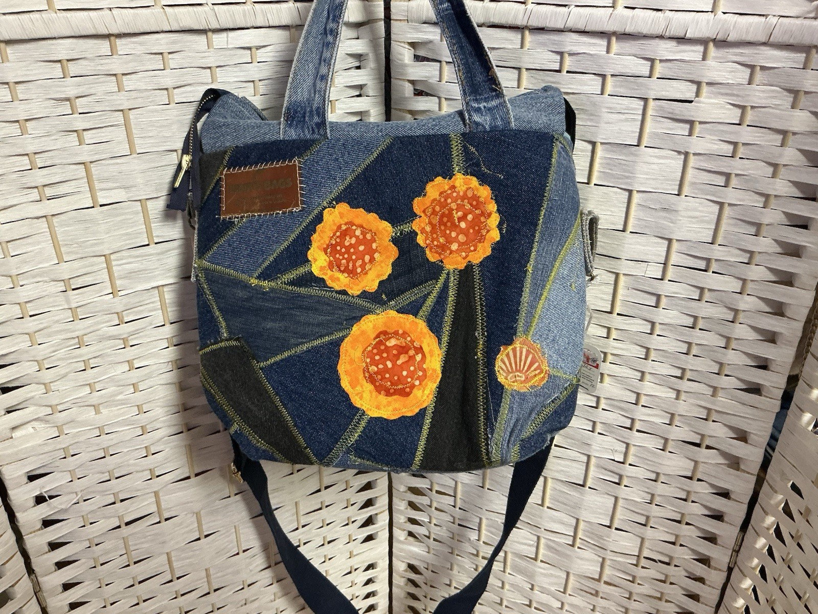 Lidia’s Bags, Handmade Recycled Jeans Denim, Crossbody Tote Purse NWT