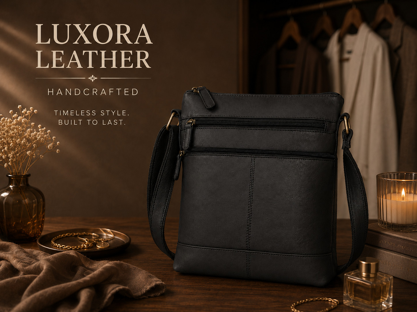Soft Leather Women’s Crossbody Bag Shoulder Purse Travel Everyday Handbag