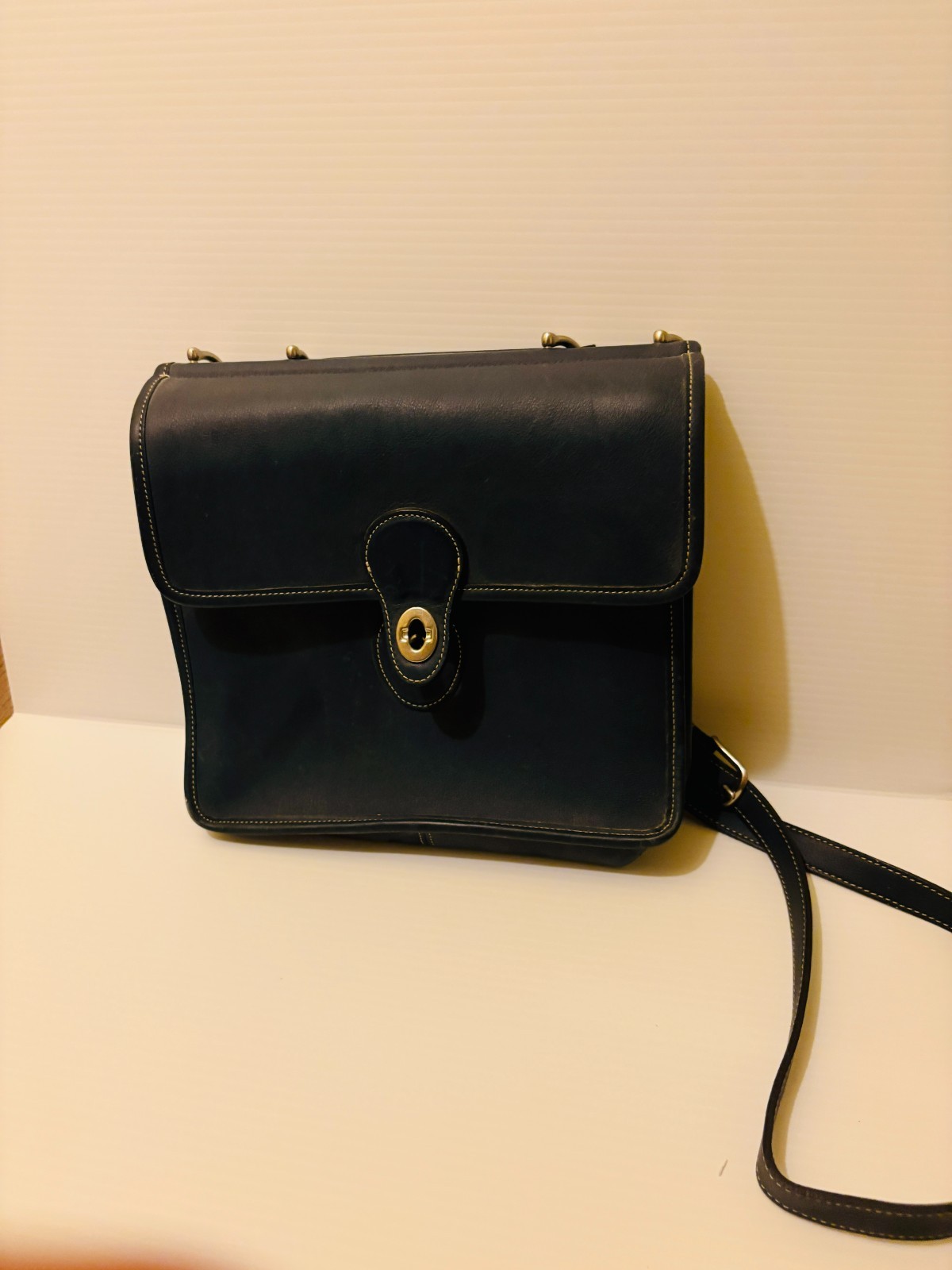 Vintage Coach Willis Royal Blue Bag Turnlock 9927 Old Classic! Ships Fast!