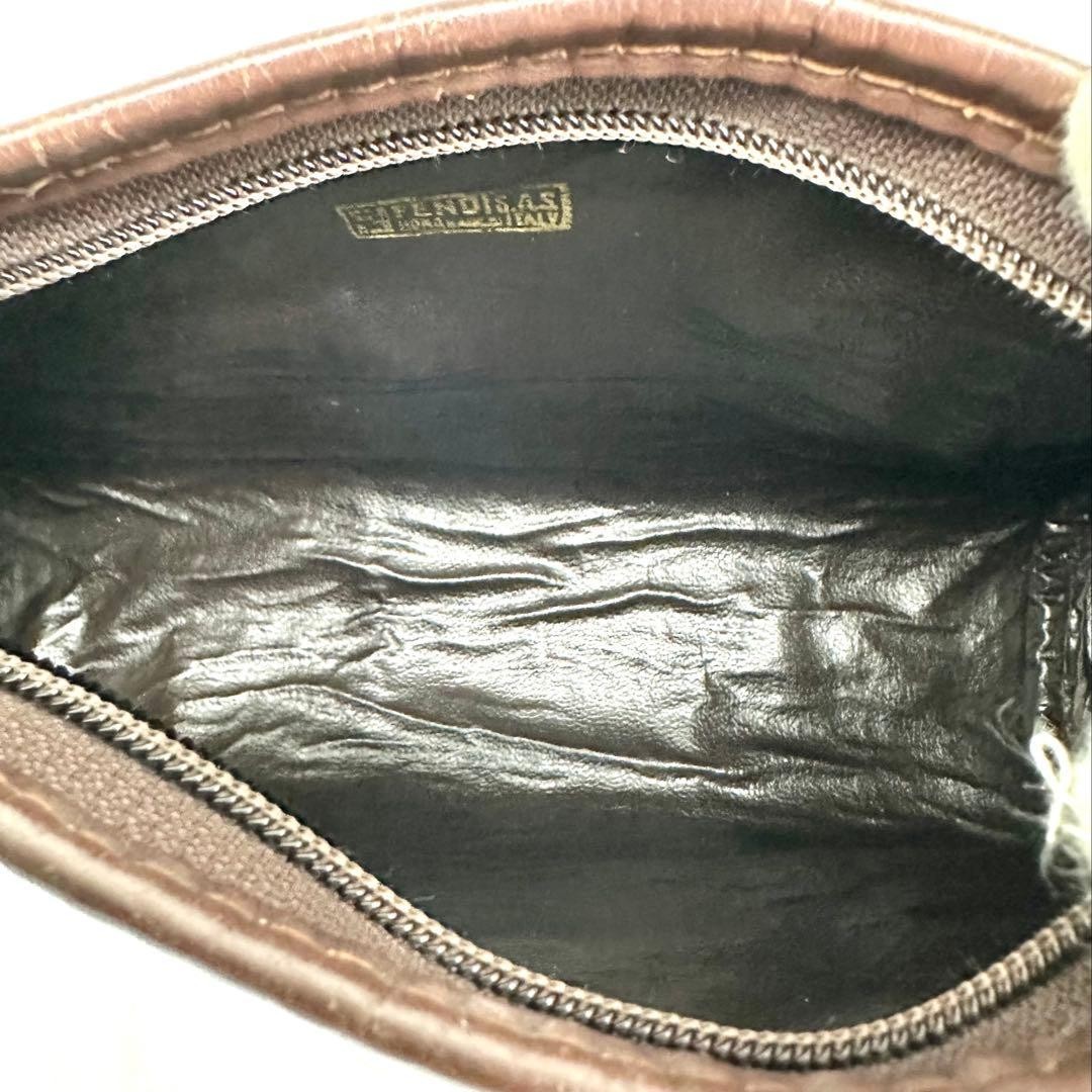 FENDI Zucca FF logo pouch canvas and leather Brown vintage