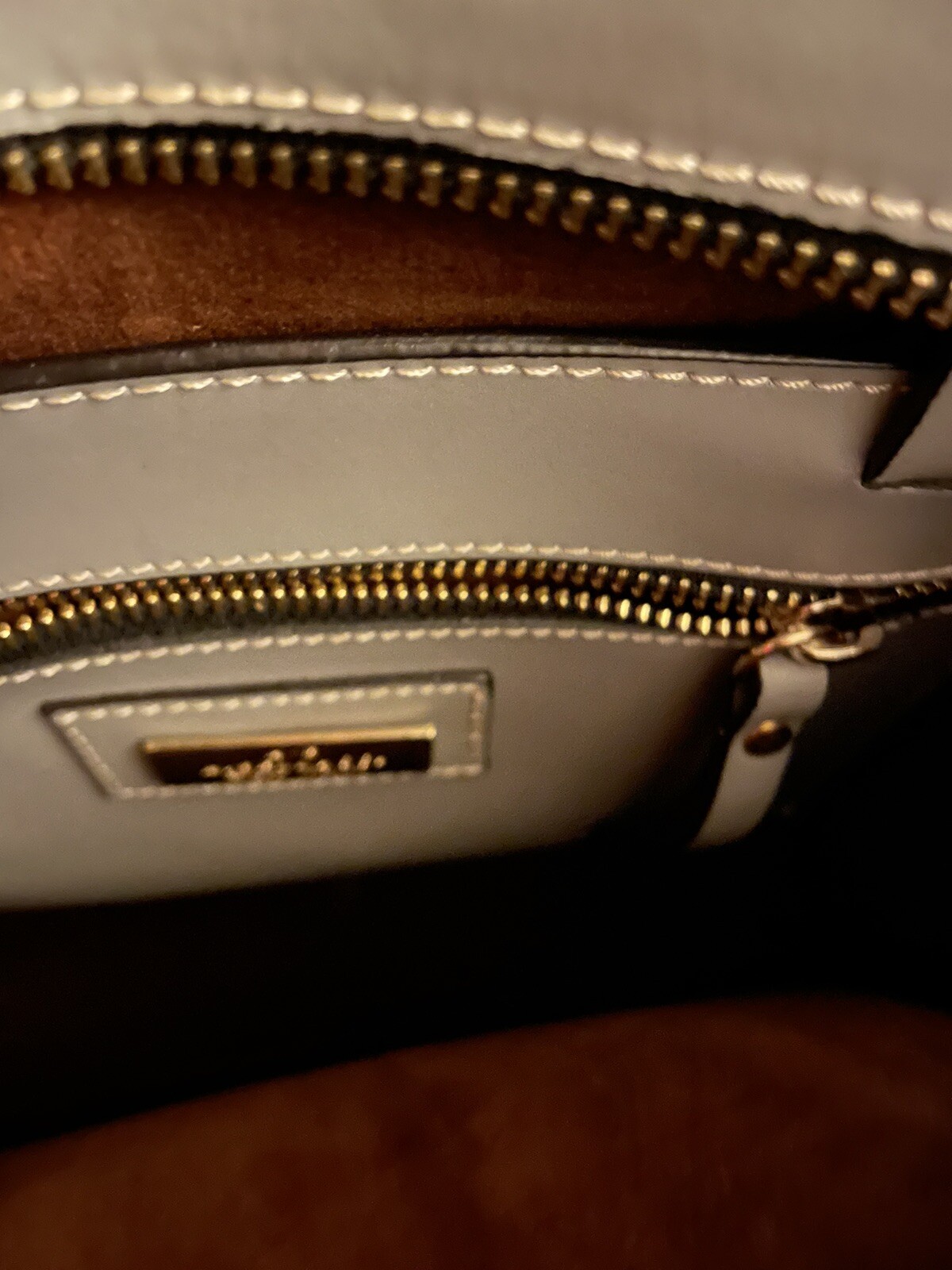 NWOT A Bellucci Large Gray Leather Tote Made in Italy
