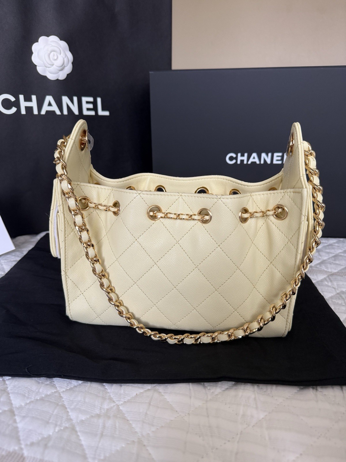 Chanel 25 Mini – Light Yellow Brand New in Box