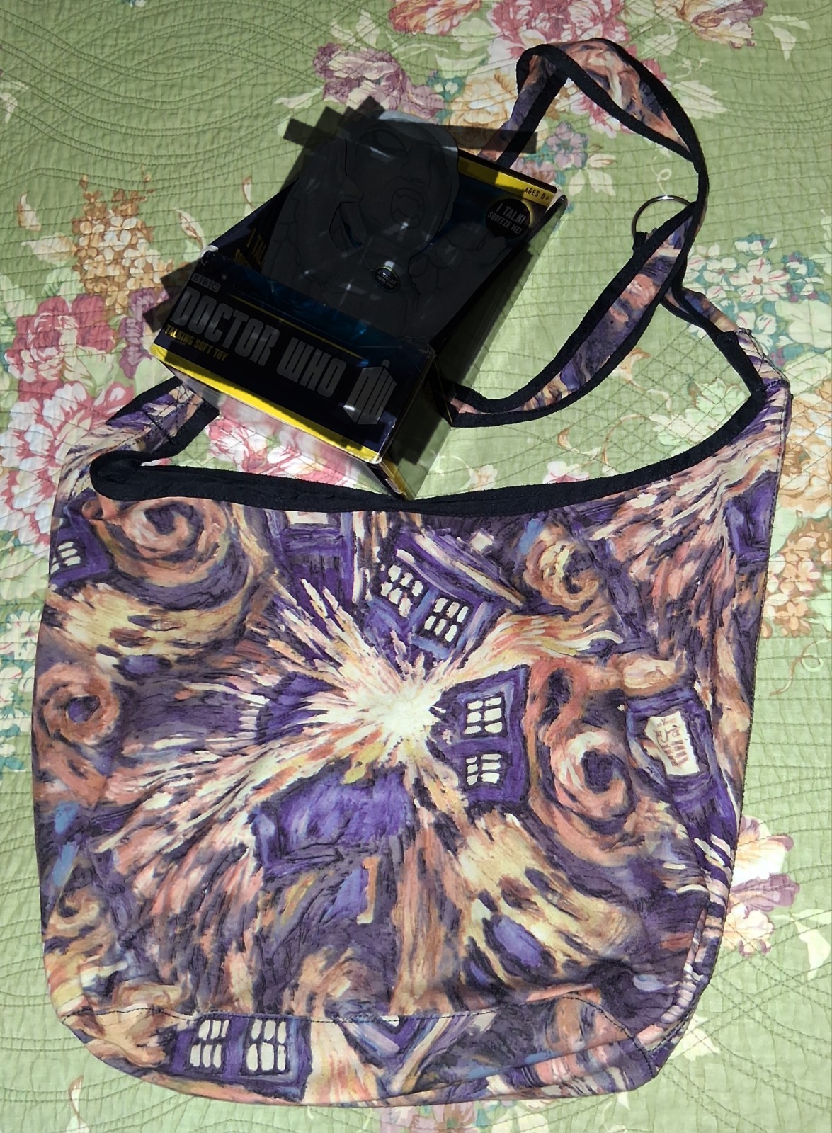 Doctor Who TARDIS Graphic Print Lined Crossbody Bag Purple/Multicolor