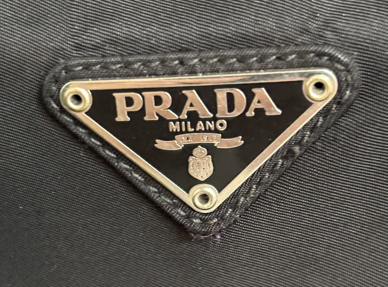 Vintage Prada Vela Nero Tessuto Black Nylon Crossbody Bag with Adjustable Strap