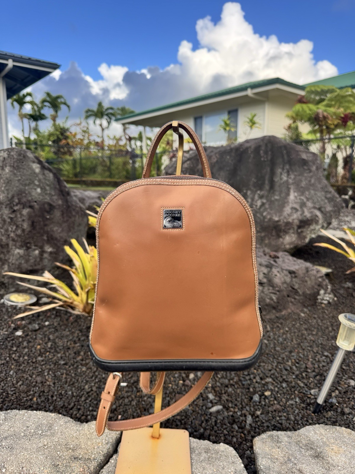 Dooney & Bourke ParàSole Leather Vintage Early 1990s Backpack