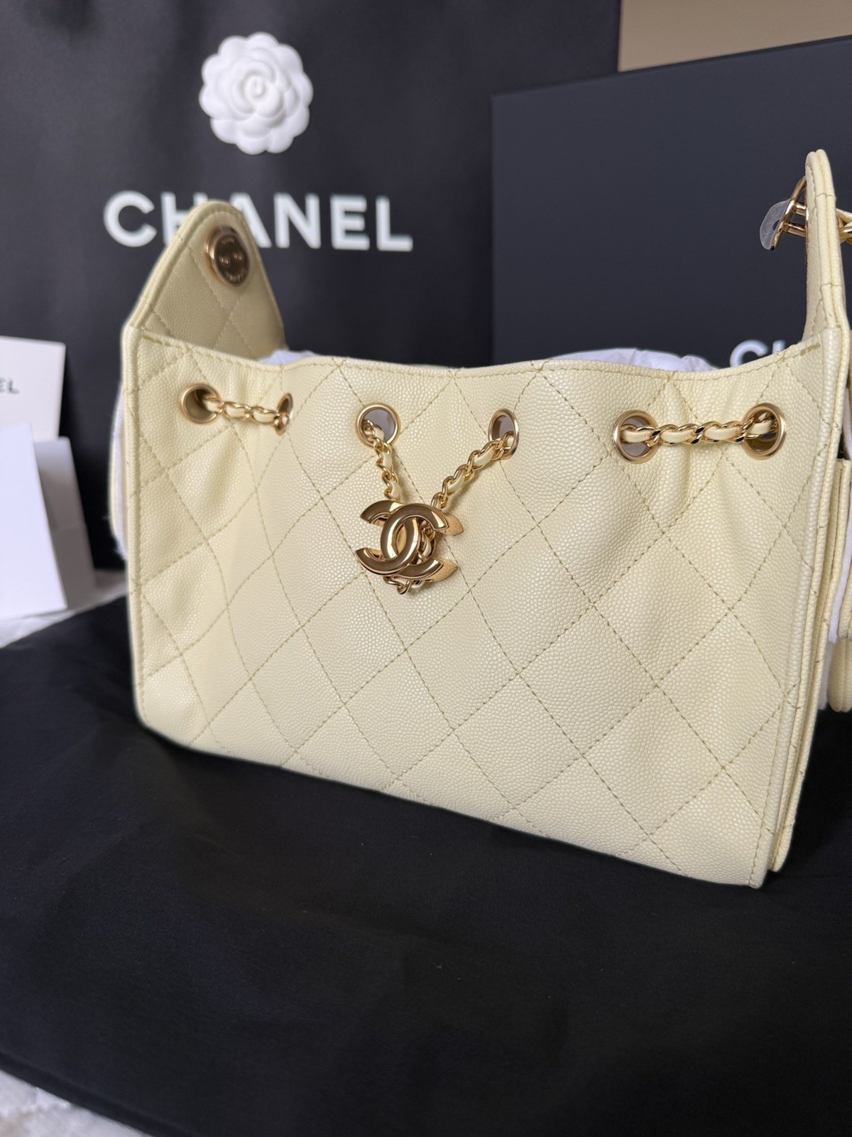 Chanel 25 Mini – Light Yellow Brand New in Box