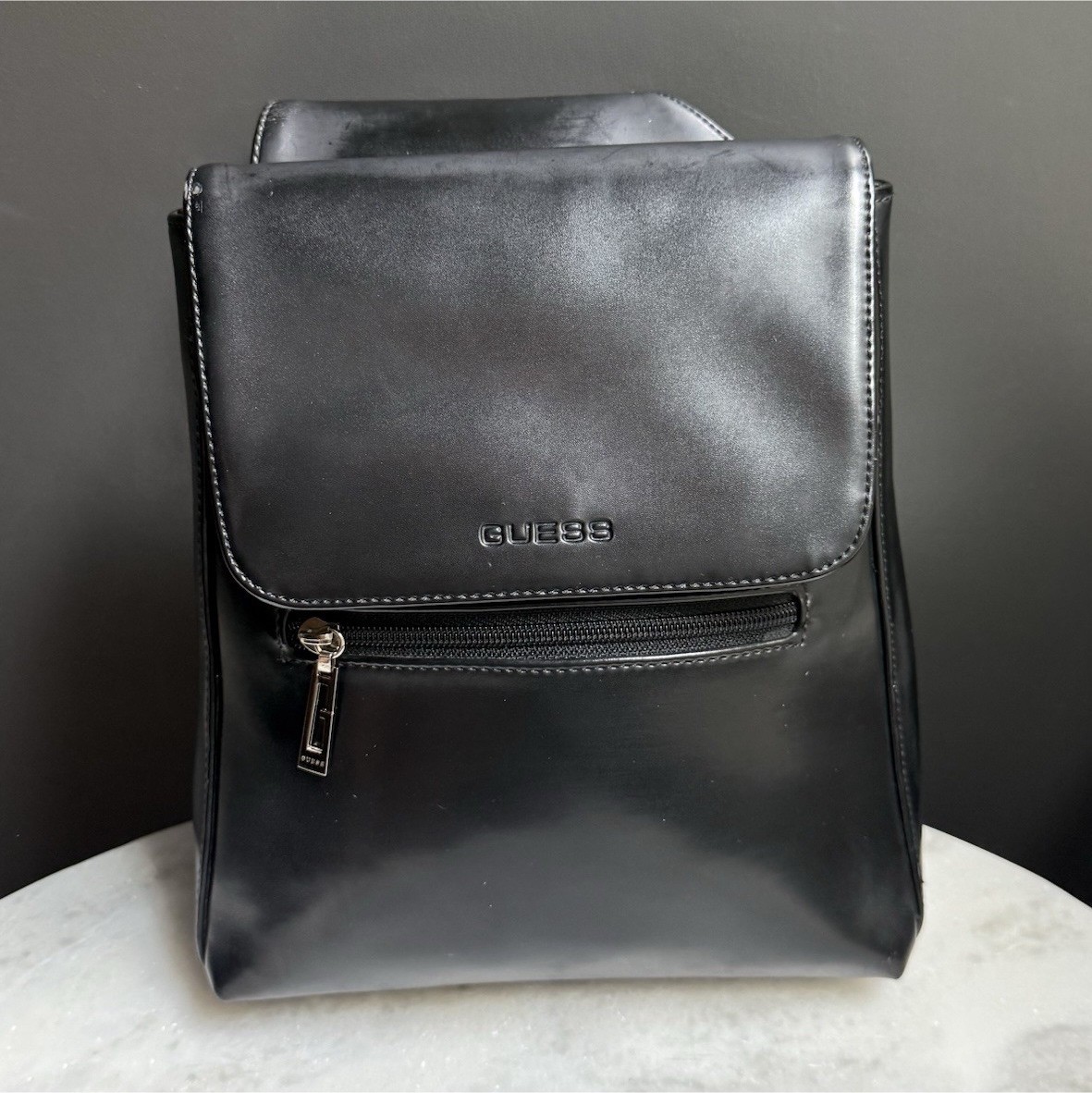 Vintage Y2K Guess Black Minimalistic Sling Backpack Slingback Deadstock