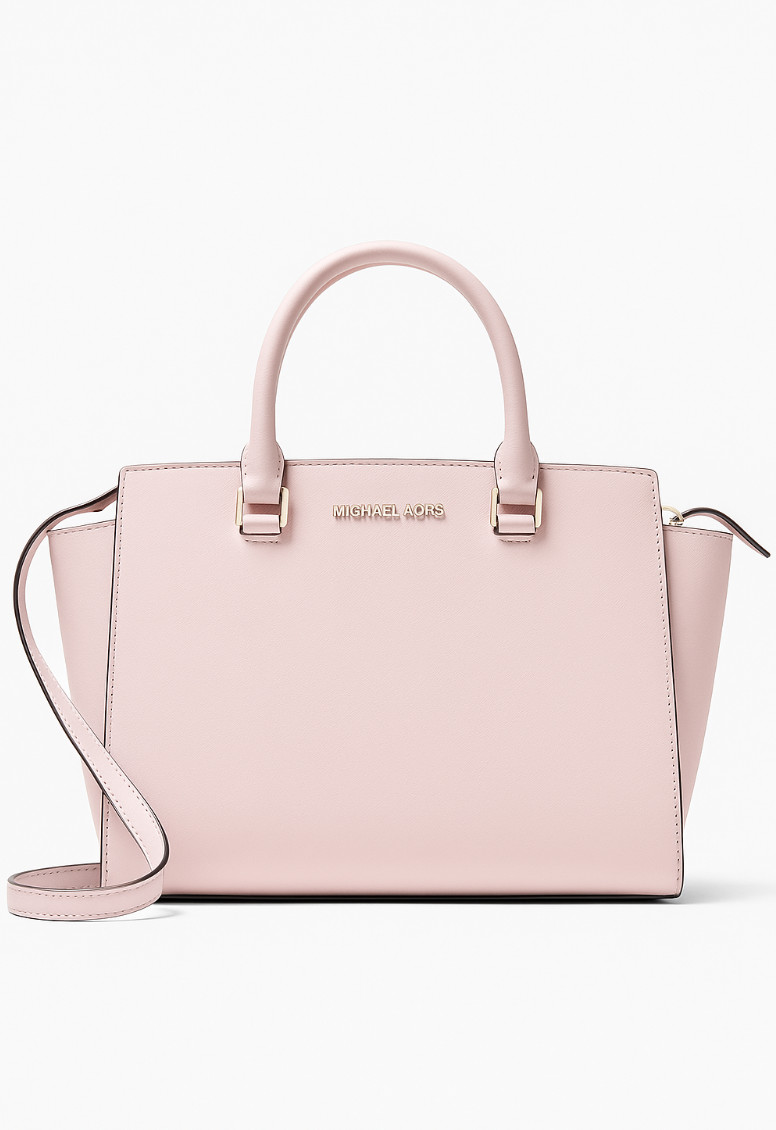 NWT MICHAEL KORS Selma Medium Top-Zip Satchel – Blossom Pink Saffiano $398