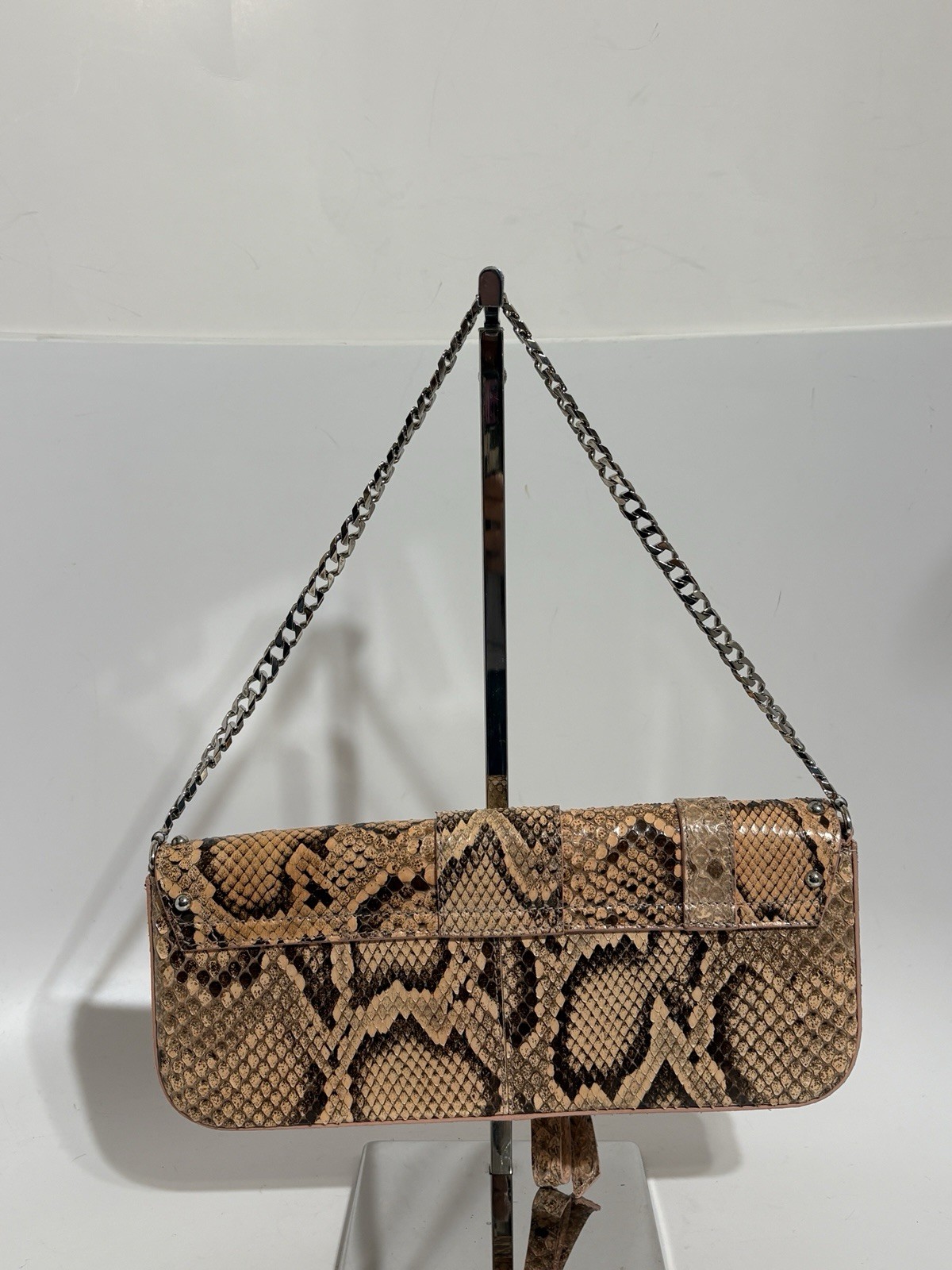 Vtg Dolce & Gabbana Salmon Pink Snakeskin Bag