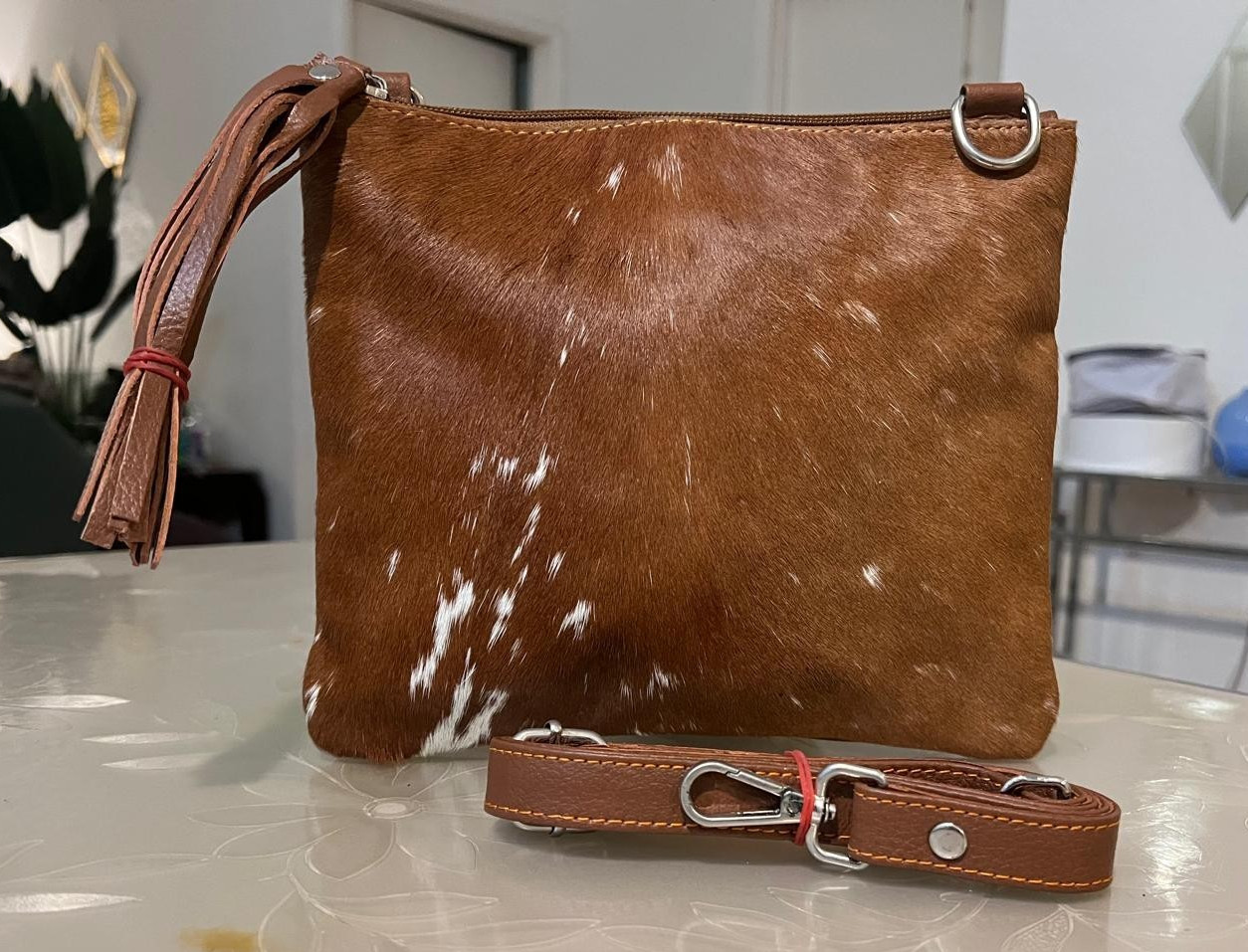 Premium Cowhide Leather Handbag & Handmade Clutch Purse Classic Vintage Sty M13