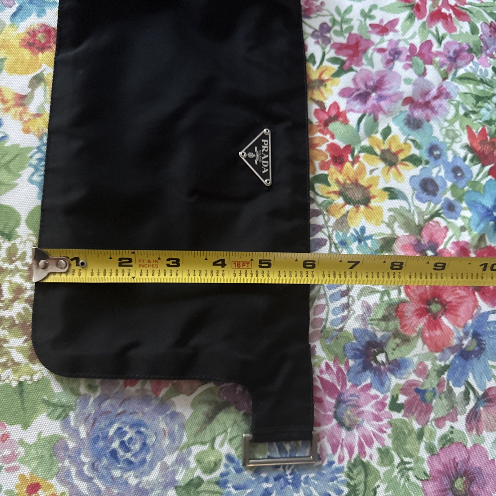 Prada Tessuto Nylon Slim Waist Belt Fanny Bag Black Triangle Logo Belt Vintage