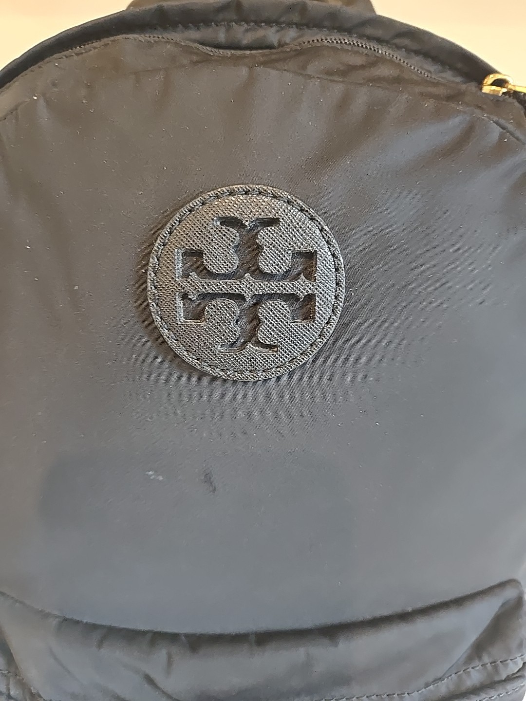Tory Burch Navy Black Backpack 12 Inch L/ 11 inch W
