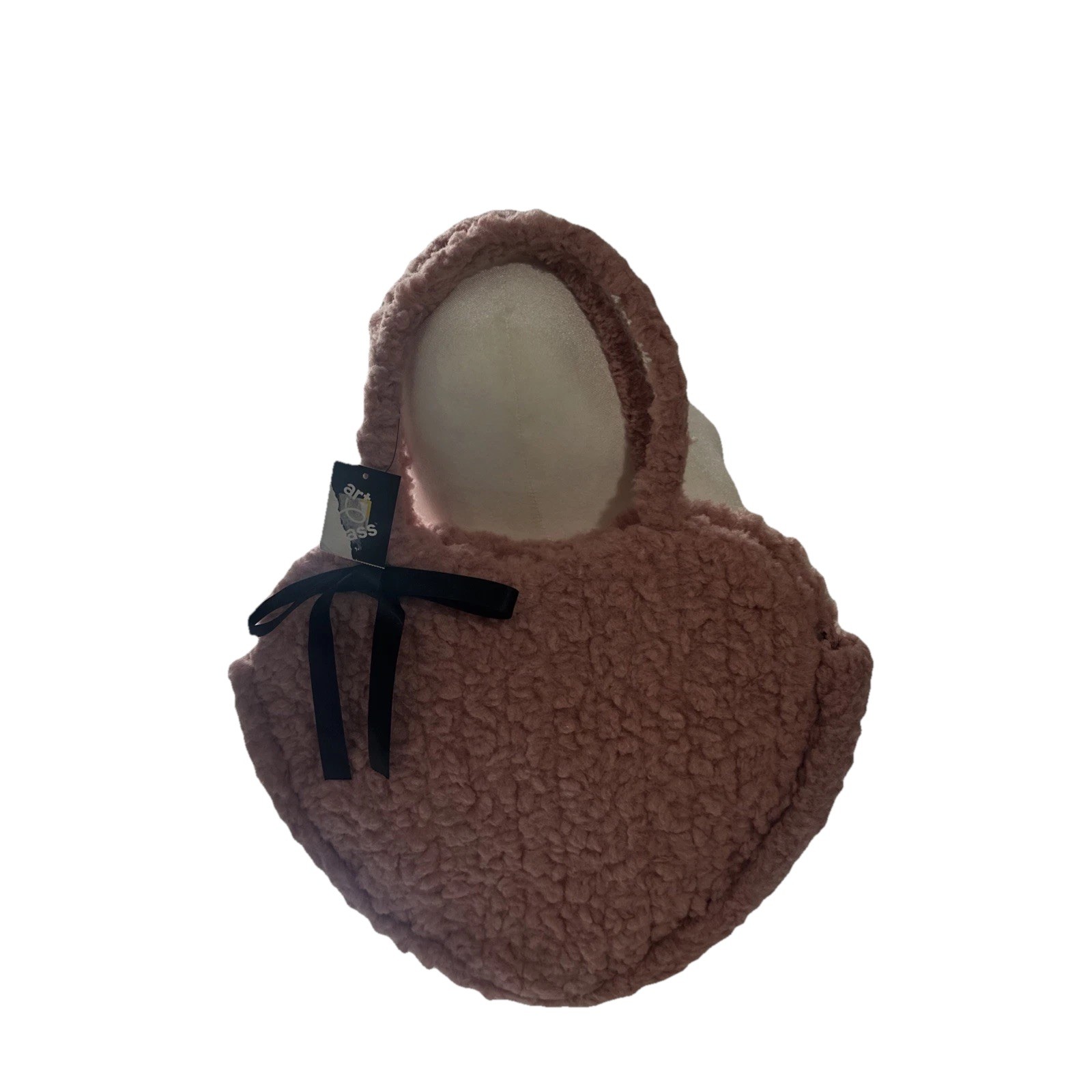 Art Class Heart Shaped Shoulder Bag Girl Womens Pink Sherpa Stylish Chic Fashion